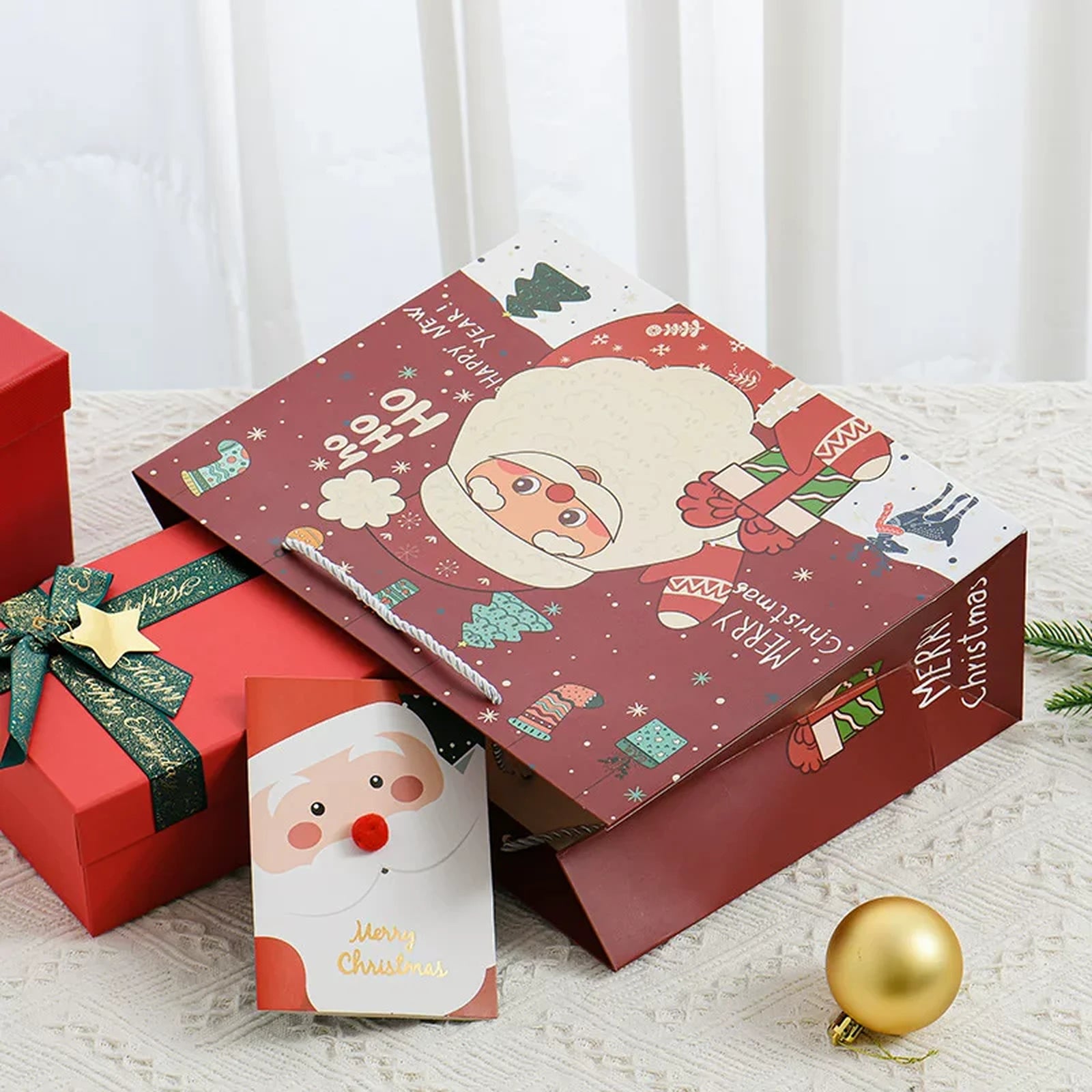 Christmas Paper Gift Bags with Rope Handles – product view