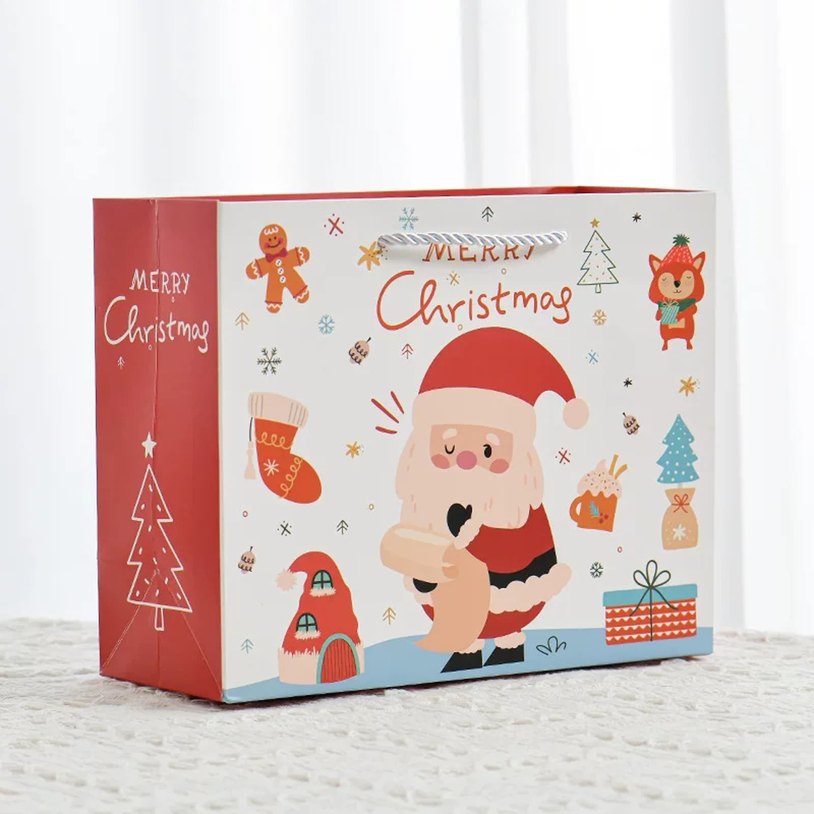 Christmas Paper Gift Bags with Rope Handles – product view