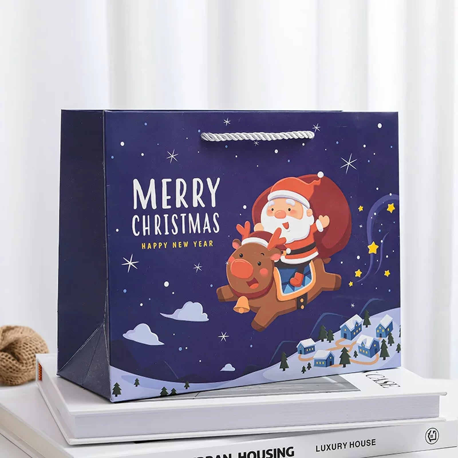 Christmas Paper Gift Bags with Rope Handles – product view