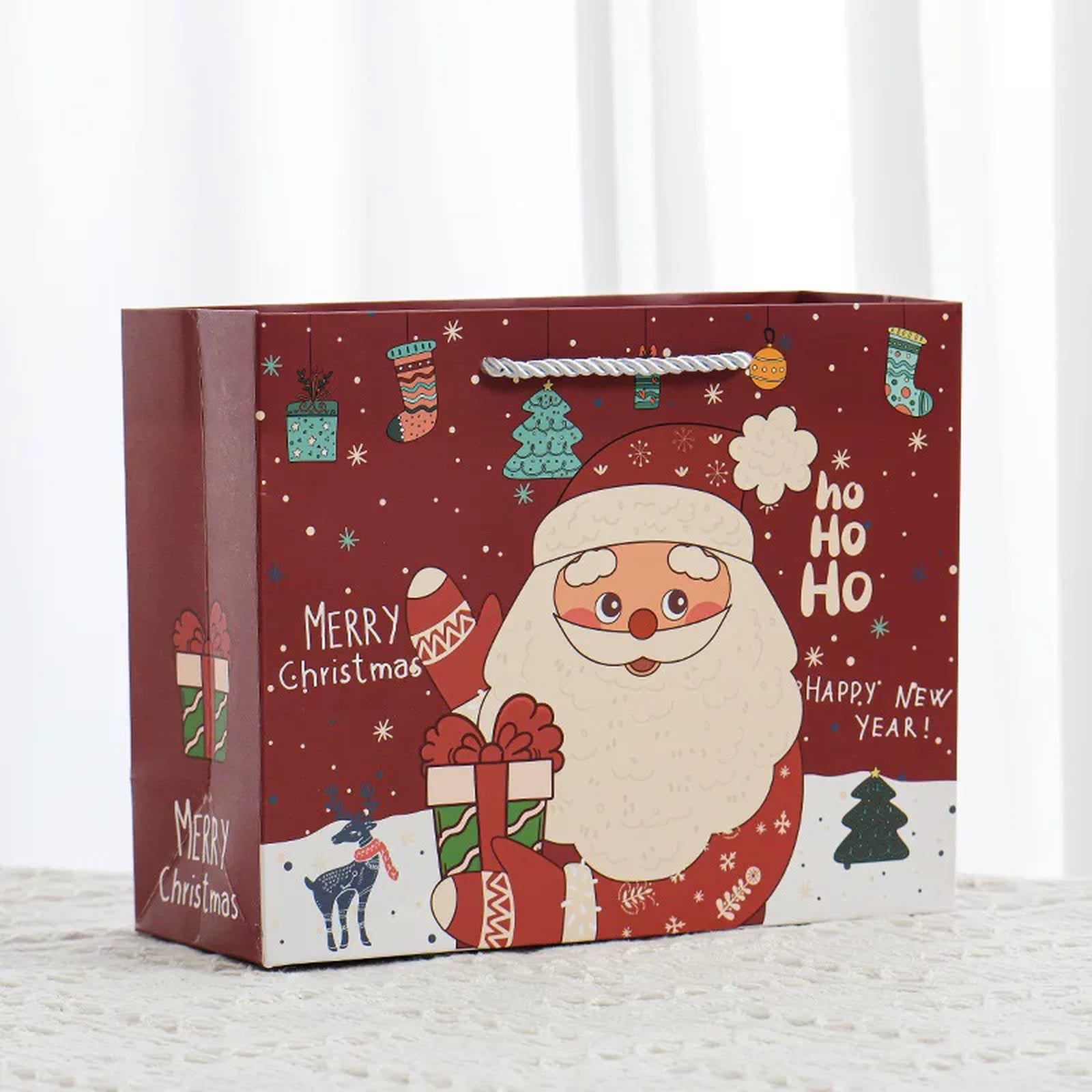 Christmas Paper Gift Bags with Rope Handles – product view