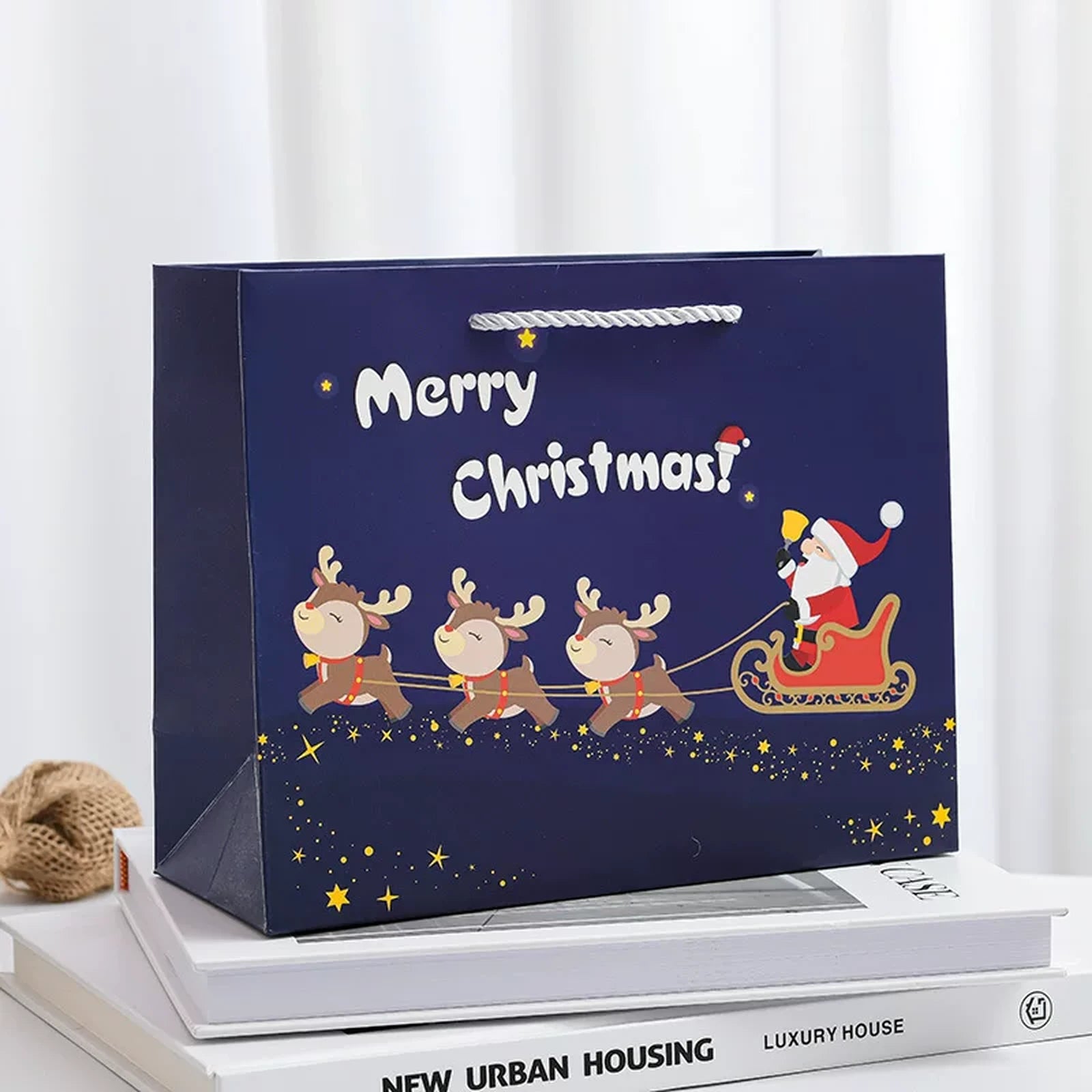 Christmas Paper Gift Bags with Rope Handles – product view