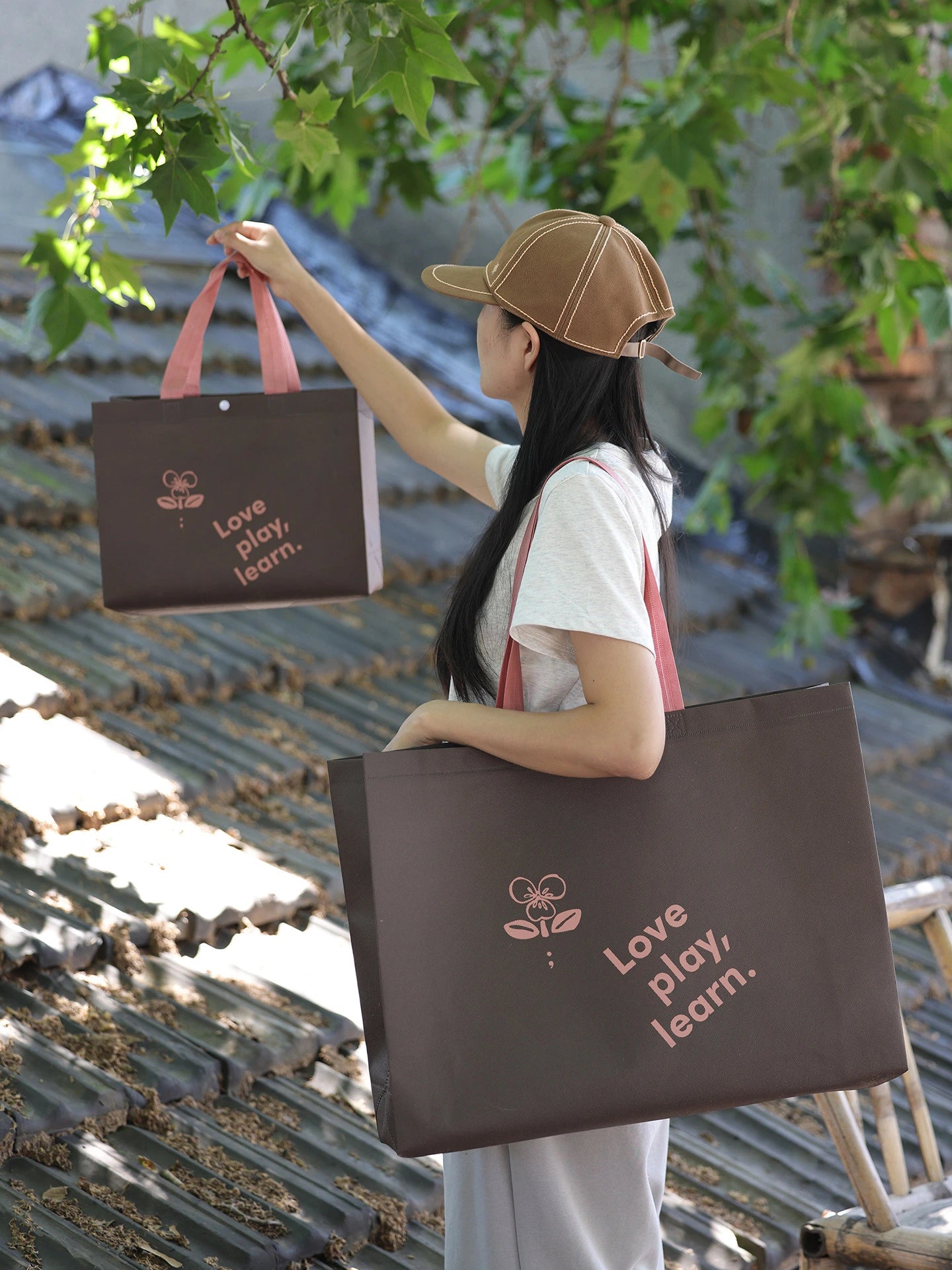 Coffee-Brown Non-Woven Tote Bags — 6 Styles product view 1