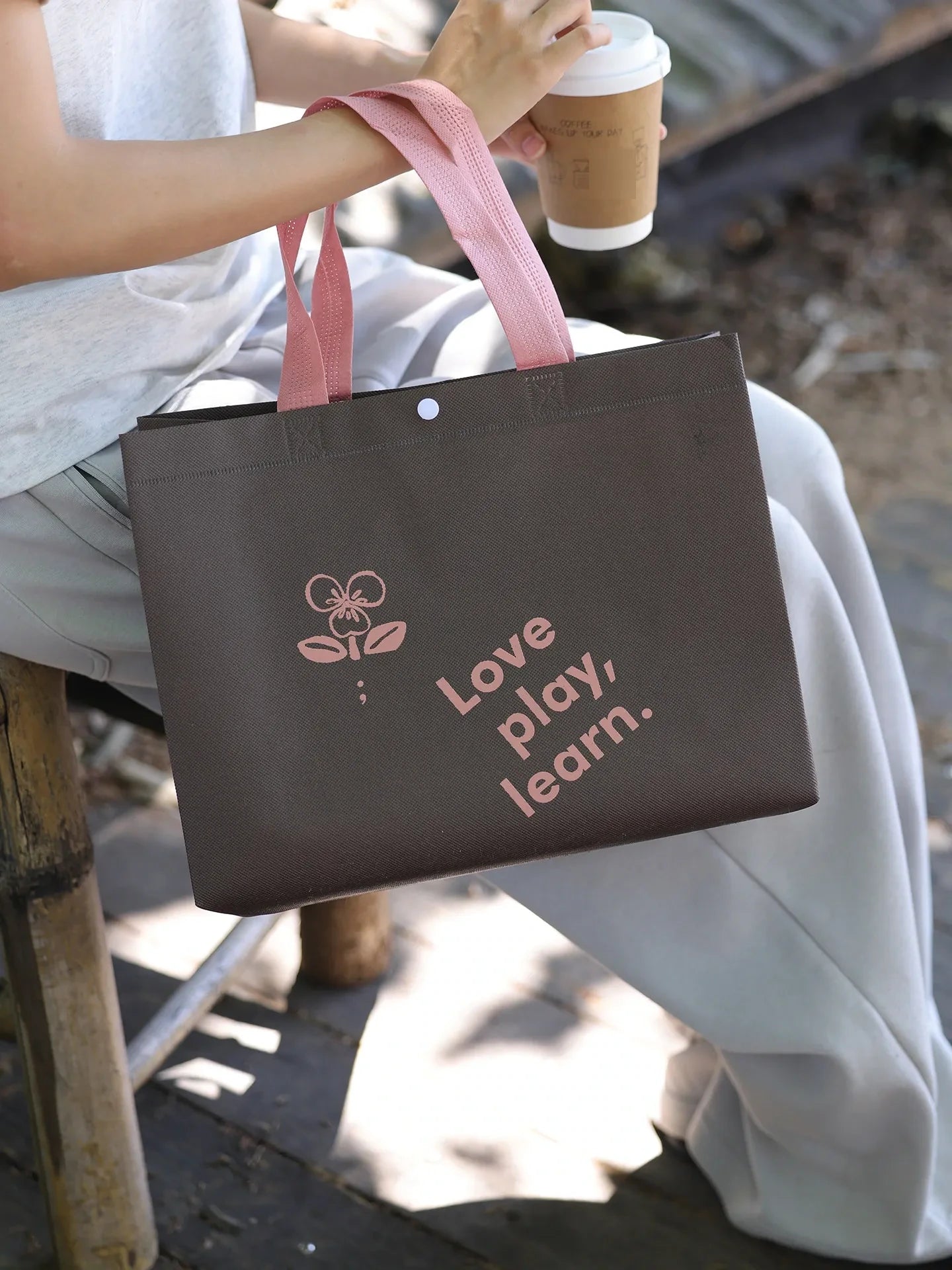 Coffee-Brown Non-Woven Tote Bags — 6 Styles product view 2