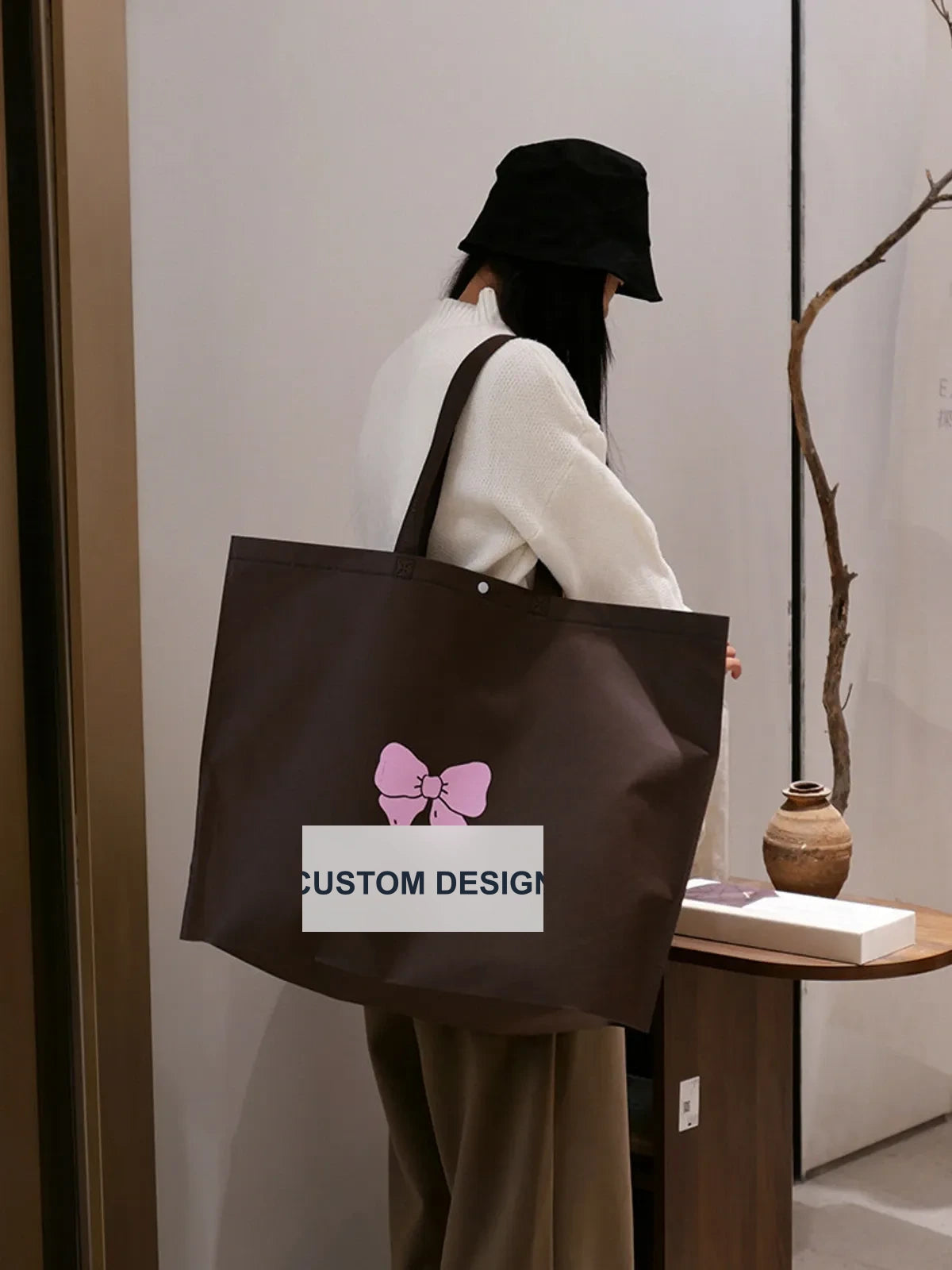 Coffee-Brown Non-Woven Tote Bags — 7 Styles product view 1