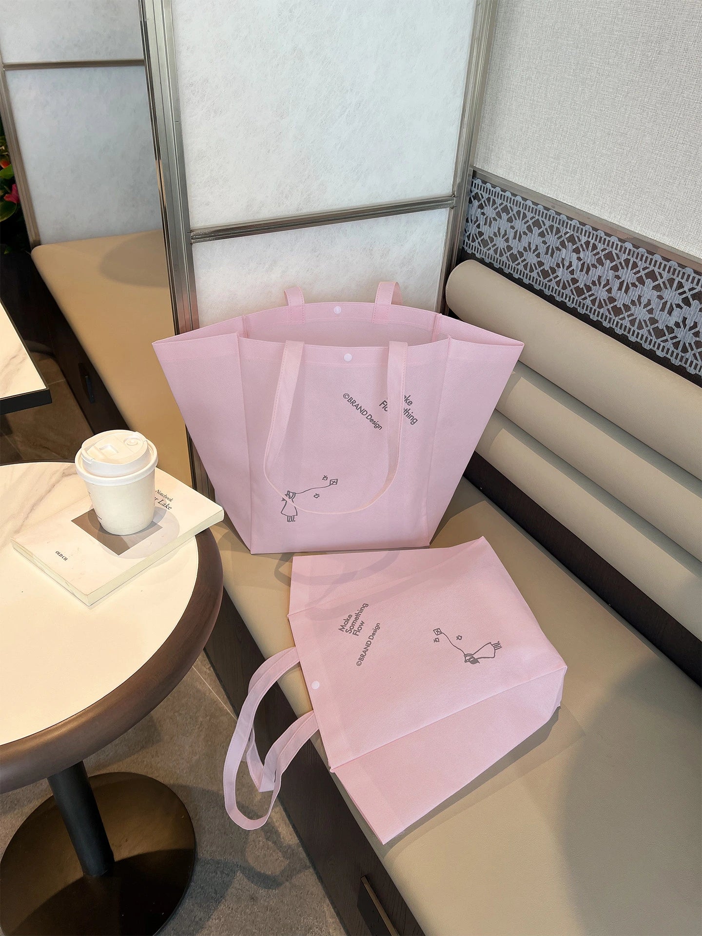 Color-Block Stitched Non-Woven Tote Bags — 10 Styles product view 1