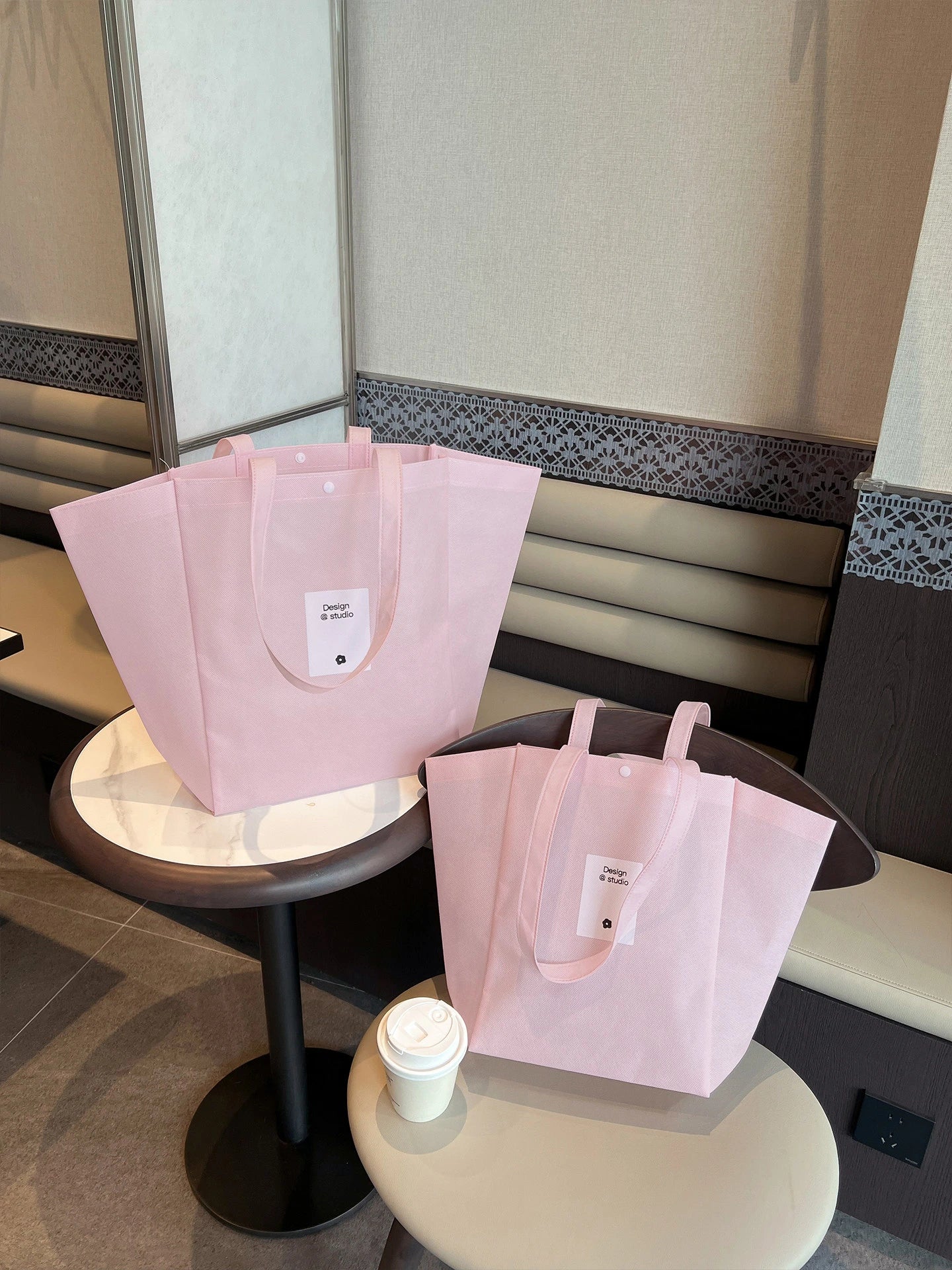 Color-Block Stitched Non-Woven Tote Bags — 10 Styles product view 3
