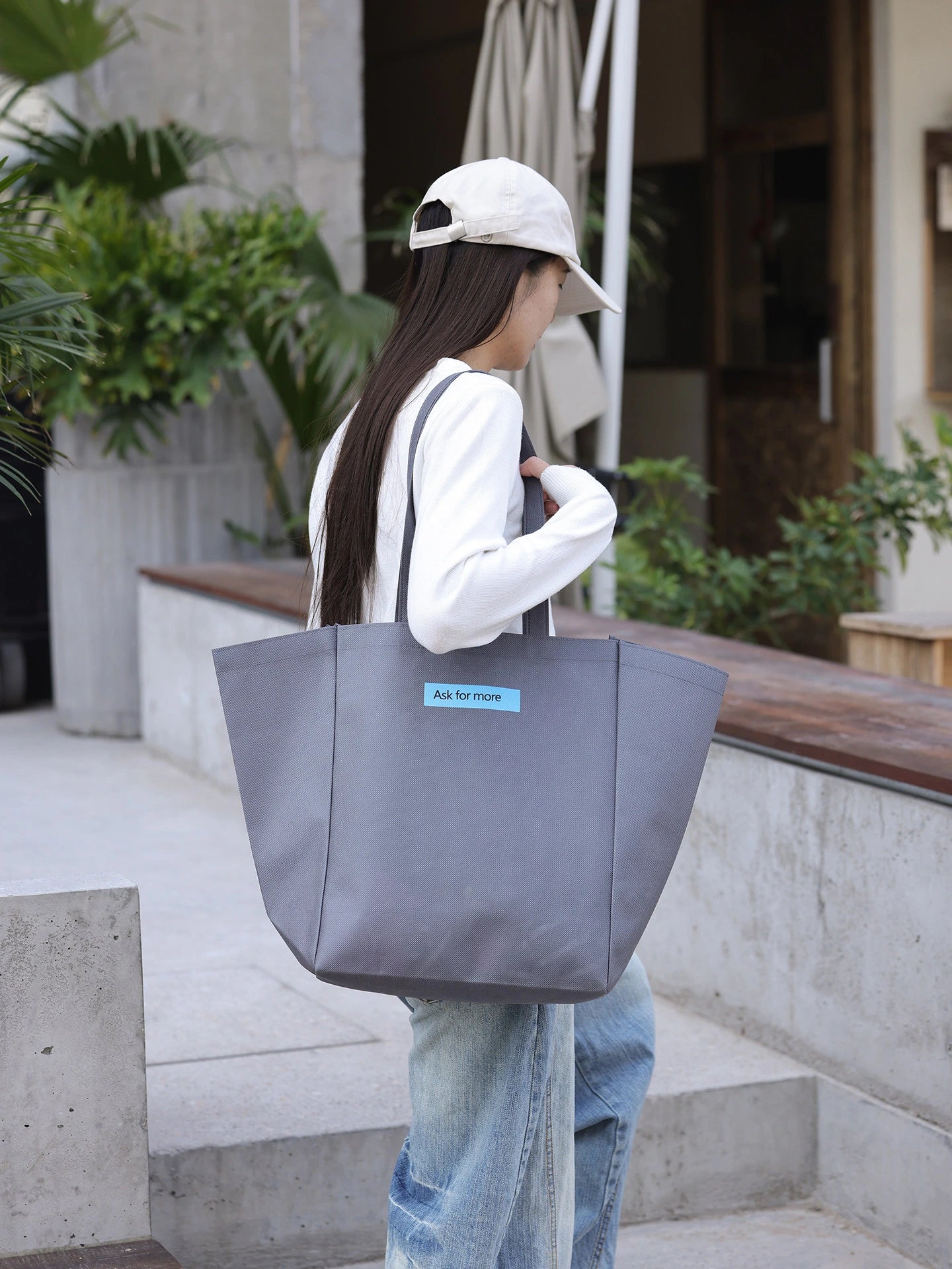 Color-Block Stitched Non-Woven Tote Bags — 10 Styles product view 4