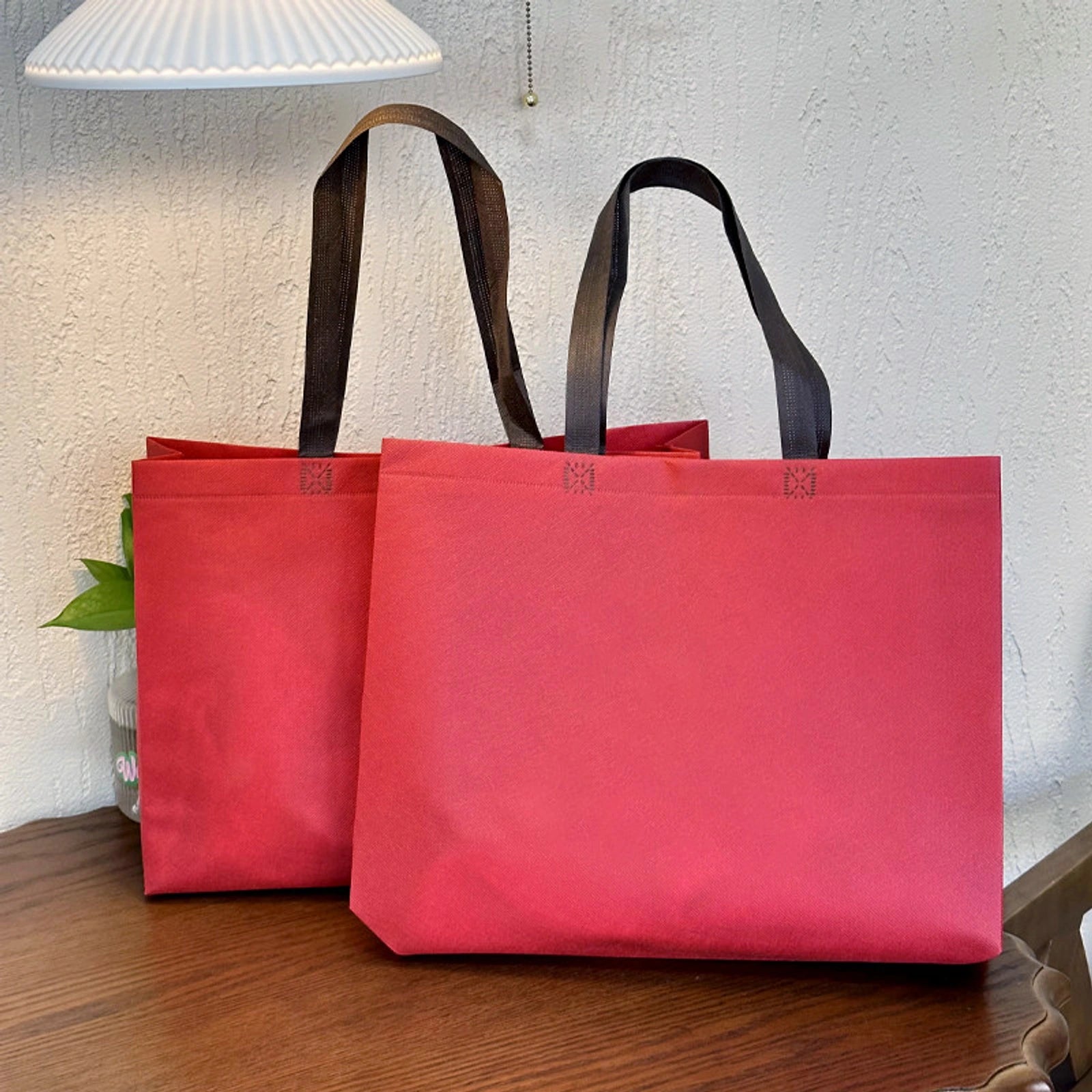Colorful Non-Woven Tote Bags — 6 Colors — Red