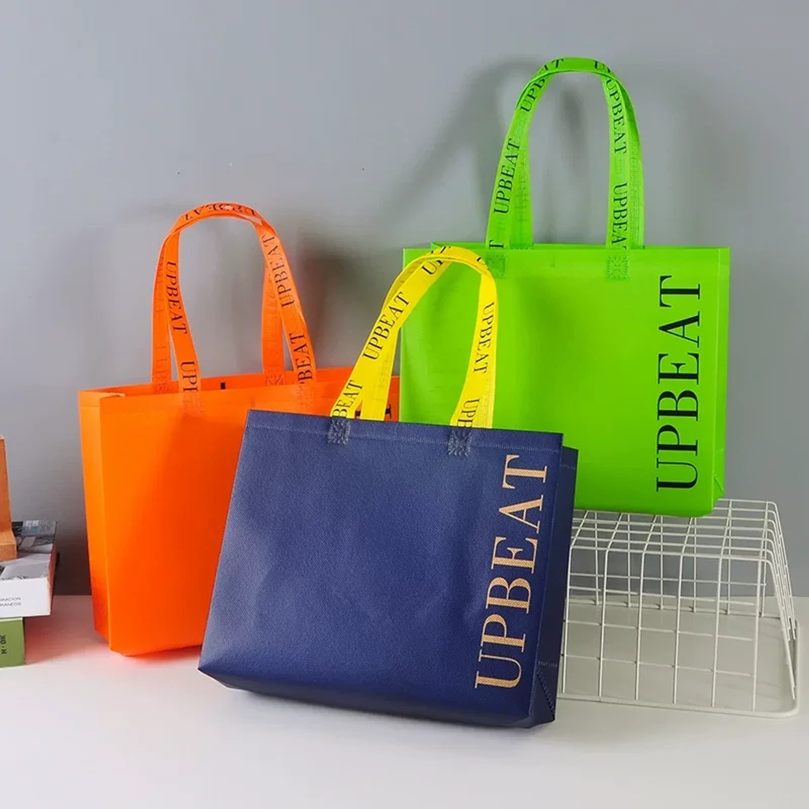 Colorful Shoulder-Handle Non-Woven Tote Bags product view 4