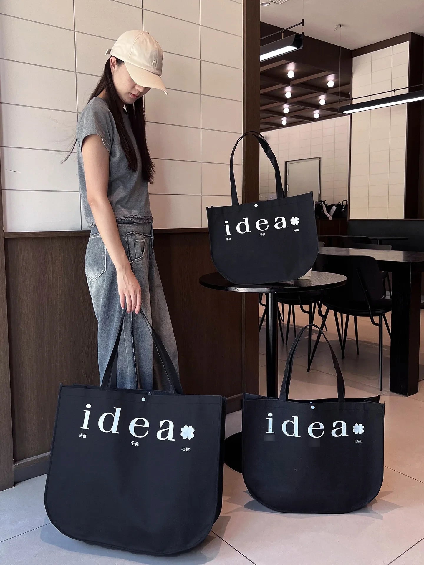 Crescent Stitched Non-Woven Tote Bags — 2 Styles product view 1