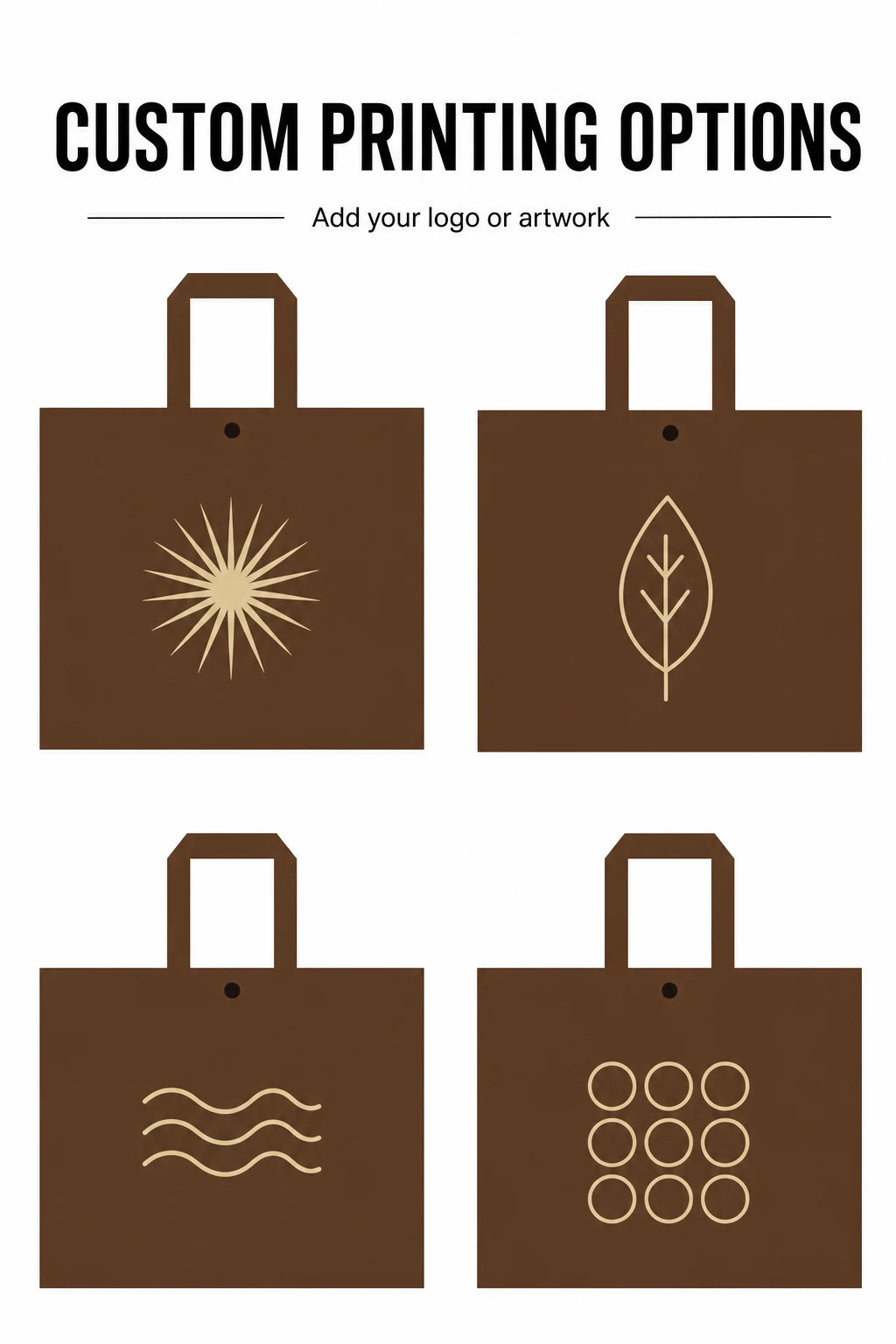 Custom printing options for non-woven tote bags