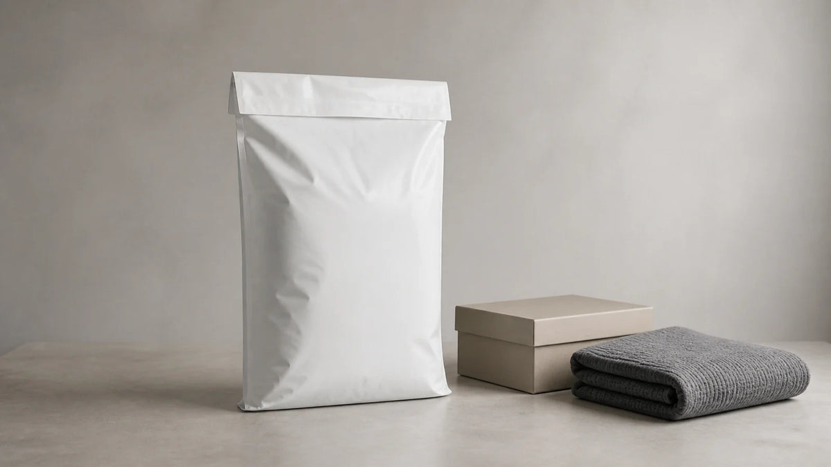 Opaque milky white custom PLA bag for privacy and heavy-duty packaging