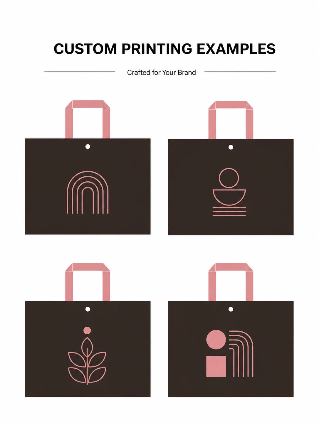 Generic custom printing examples on non-woven tote bags