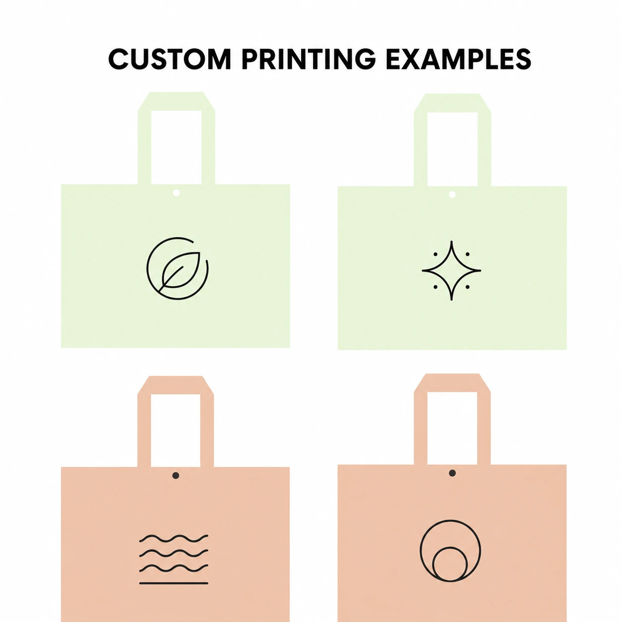 Generic custom printing examples for non-woven tote bags