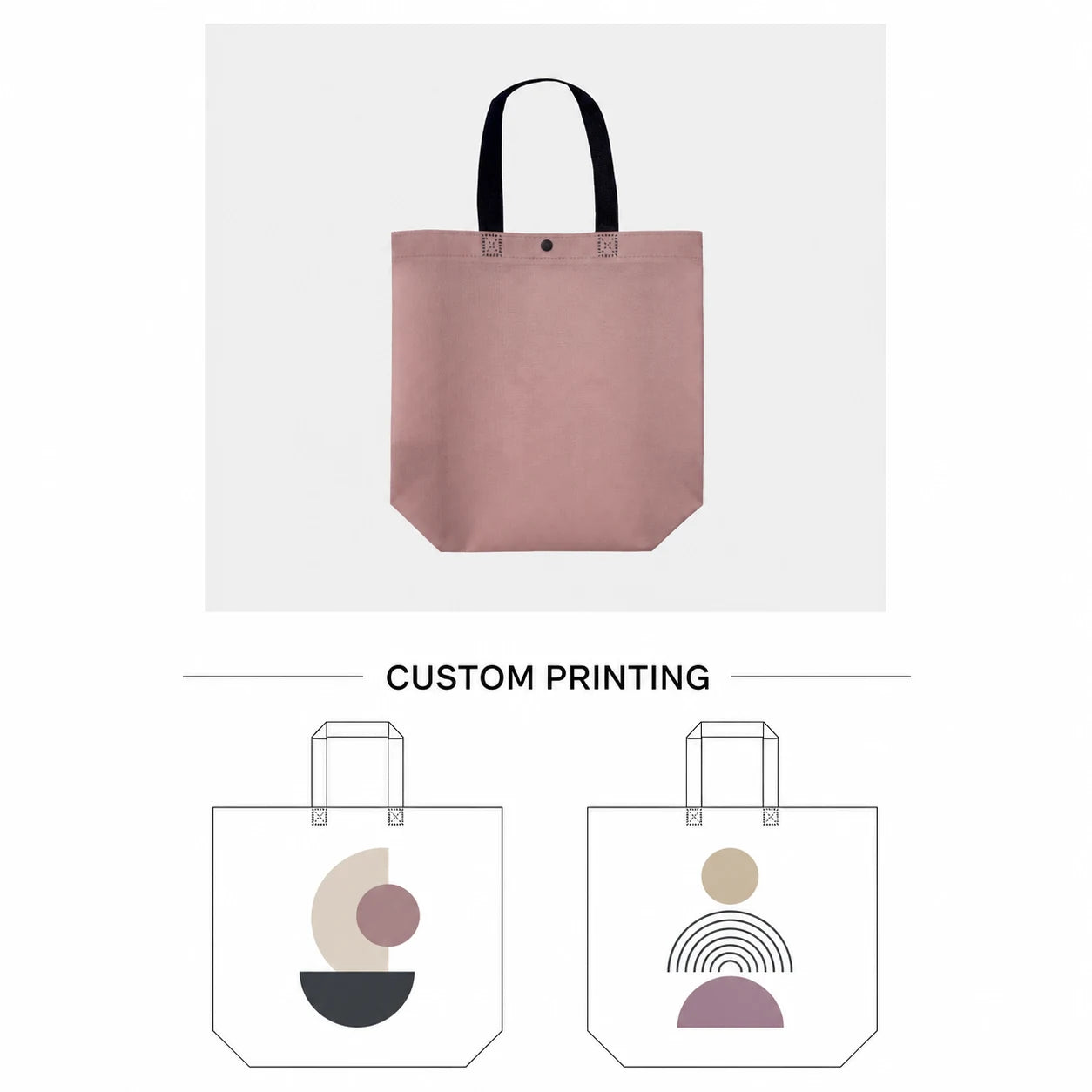 Generic custom printing examples for non-woven tote bags