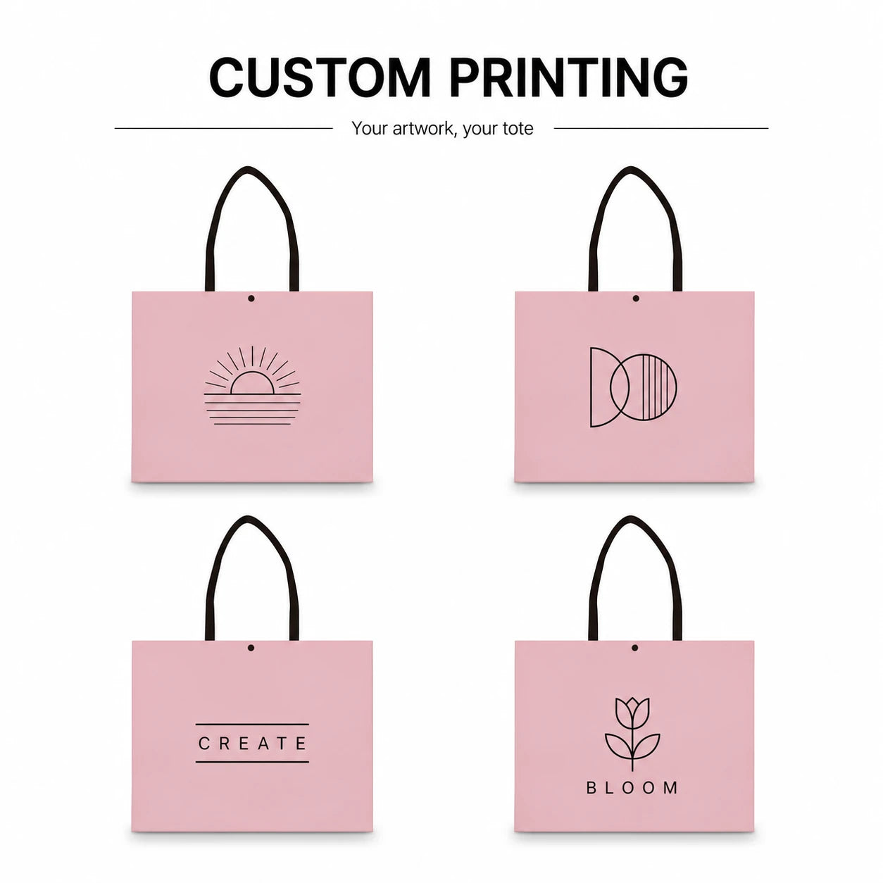 Generic custom printing examples for non-woven tote bags