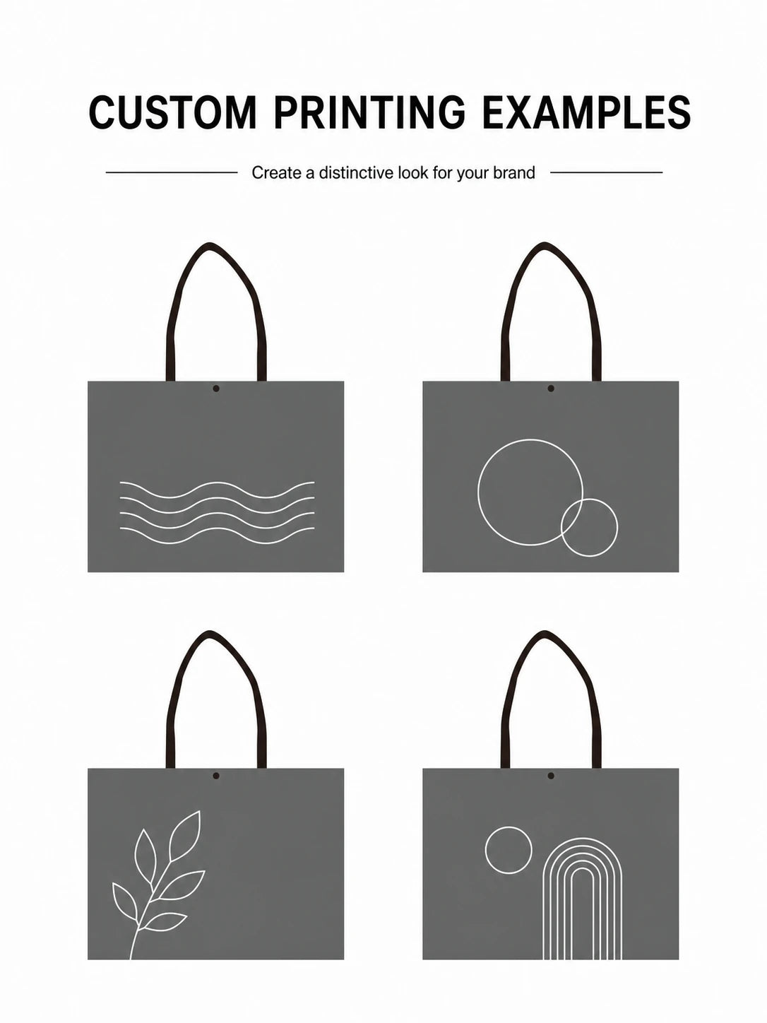Custom printing examples for woven-handle non-woven tote bags