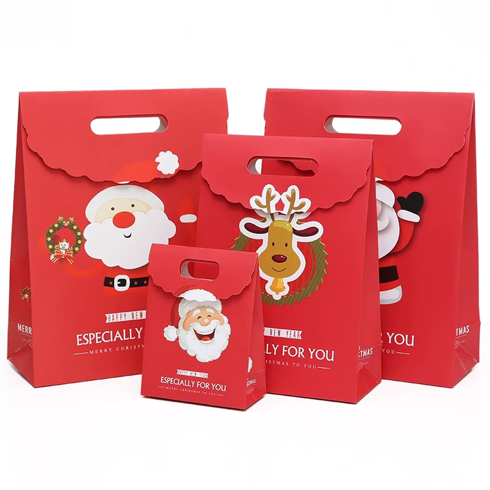 Die-Cut Handle Christmas Paper Gift Bags – product view