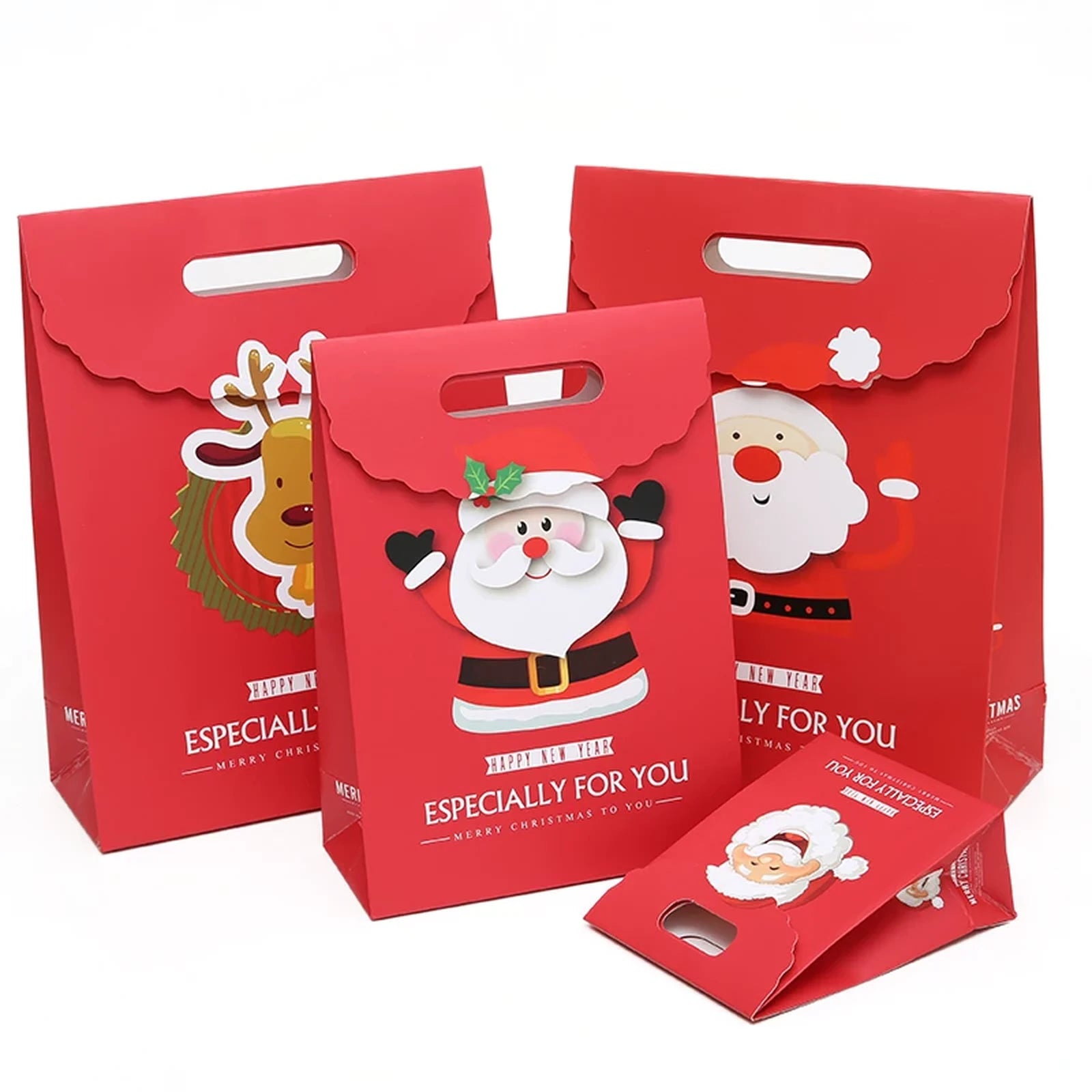 Die-Cut Handle Christmas Paper Gift Bags – product view