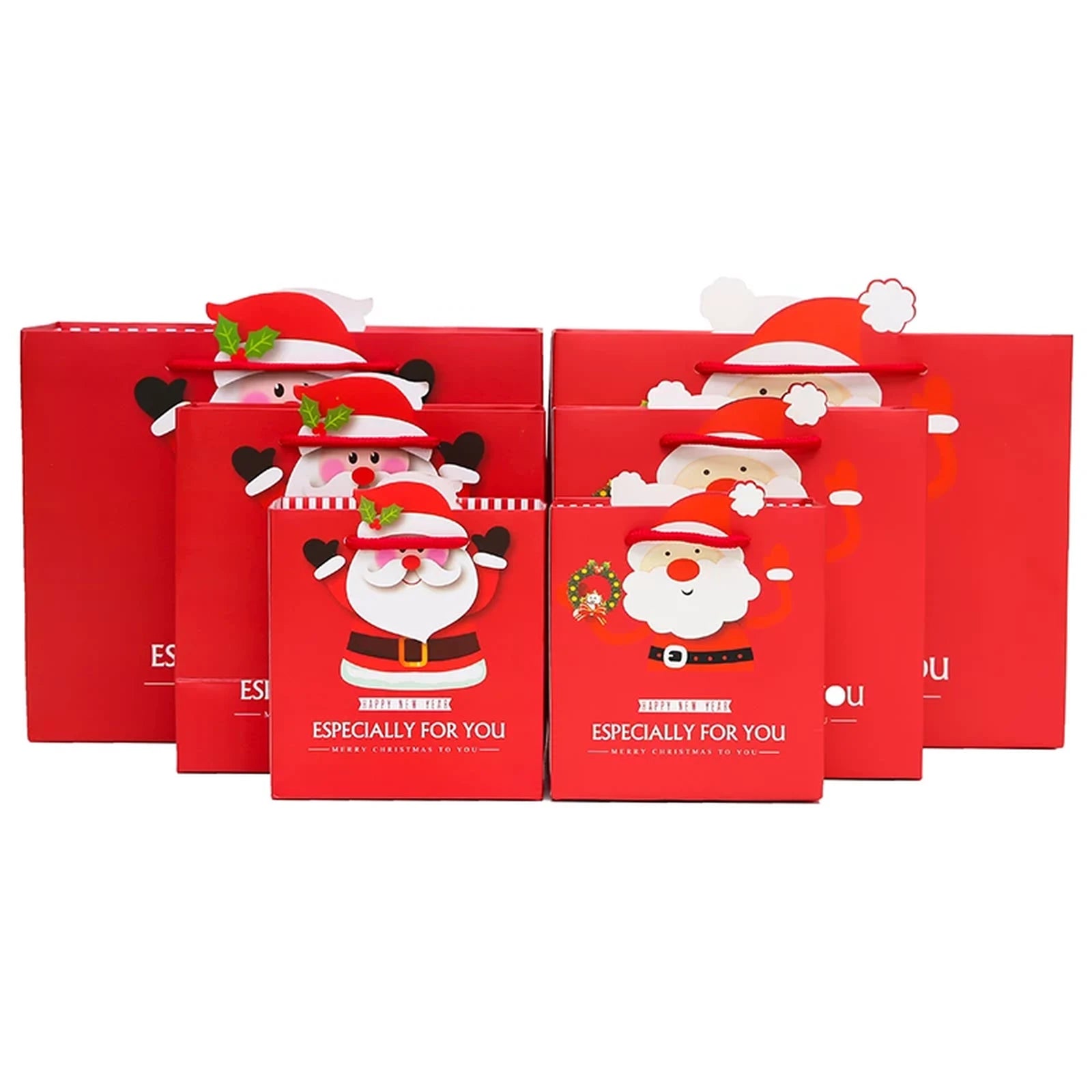 Die-Cut Handle Christmas Paper Gift Bags – product view