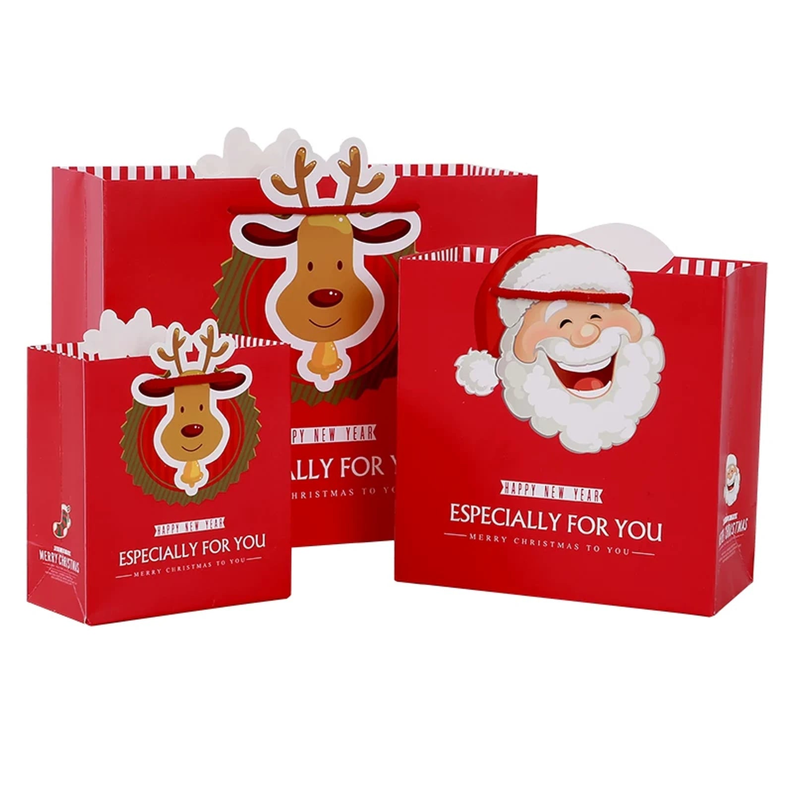 Die-Cut Handle Christmas Paper Gift Bags – product view