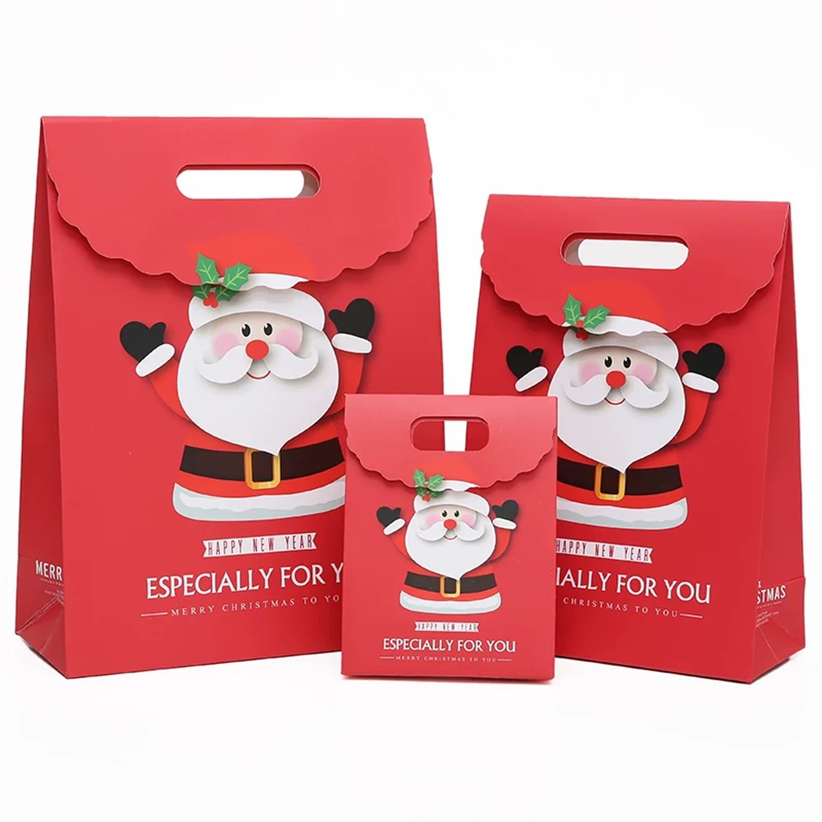 Die-Cut Handle Christmas Paper Gift Bags – selected style