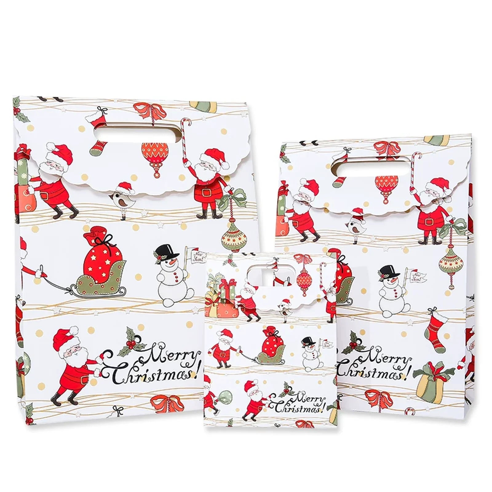 Die-Cut Handle Christmas Paper Gift Bags – selected style