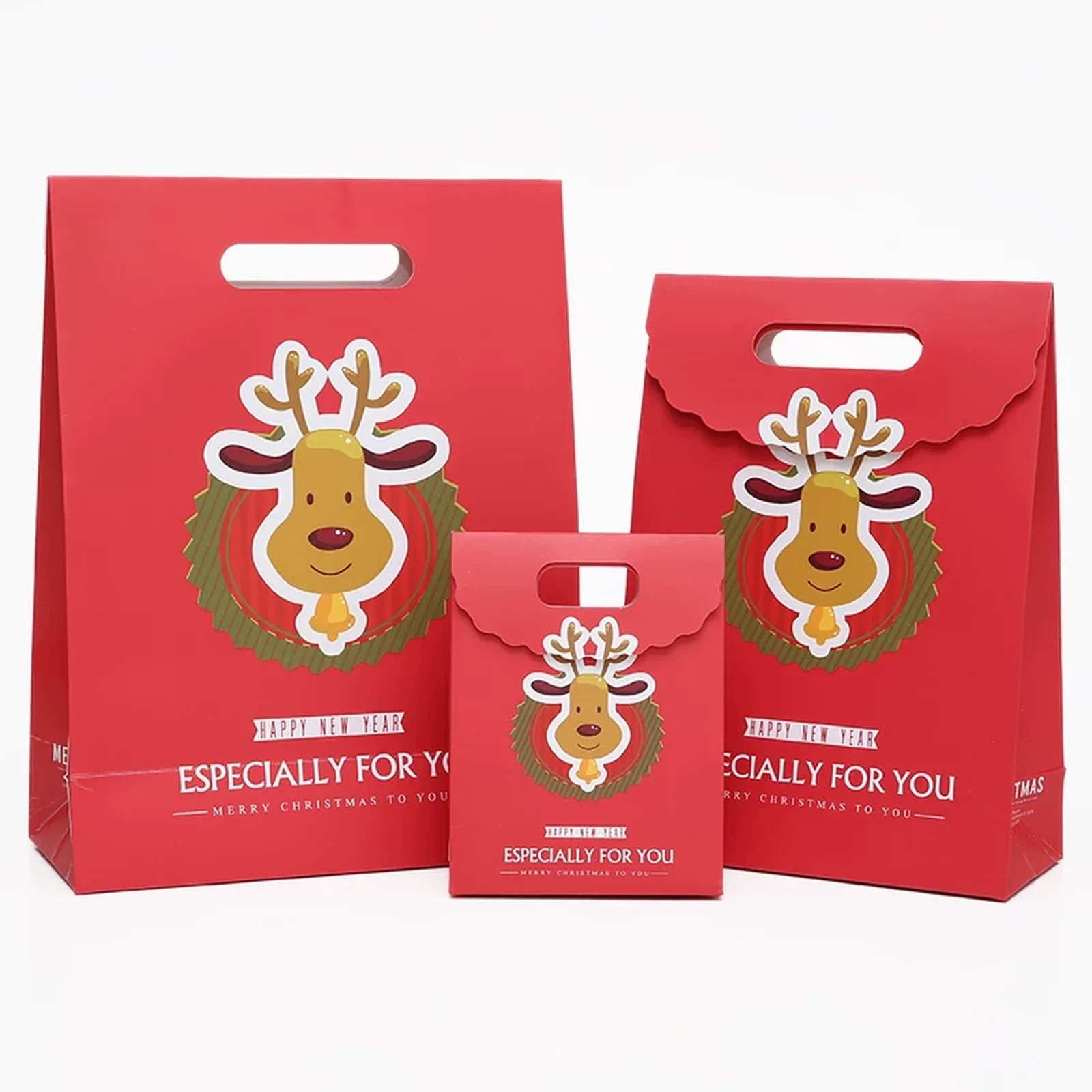 Die-Cut Handle Christmas Paper Gift Bags – selected style