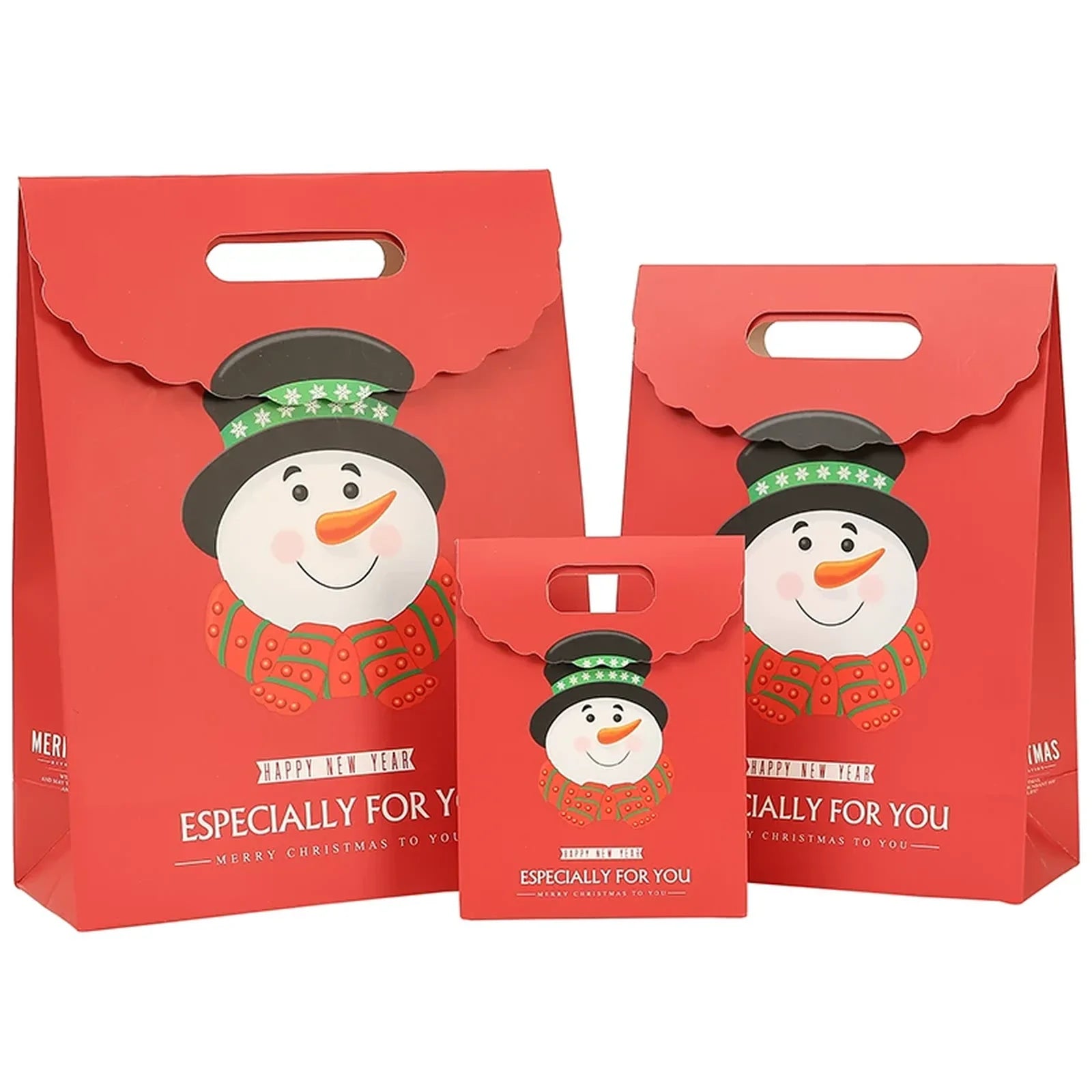 Die-Cut Handle Christmas Paper Gift Bags – selected style