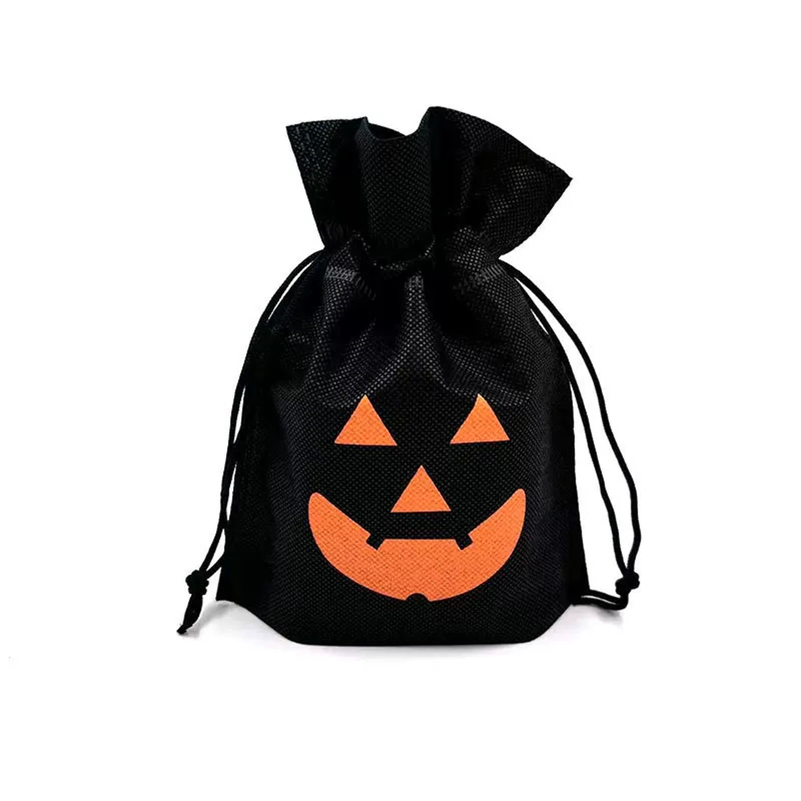 Drawstring Halloween Treat Bags – Black Face