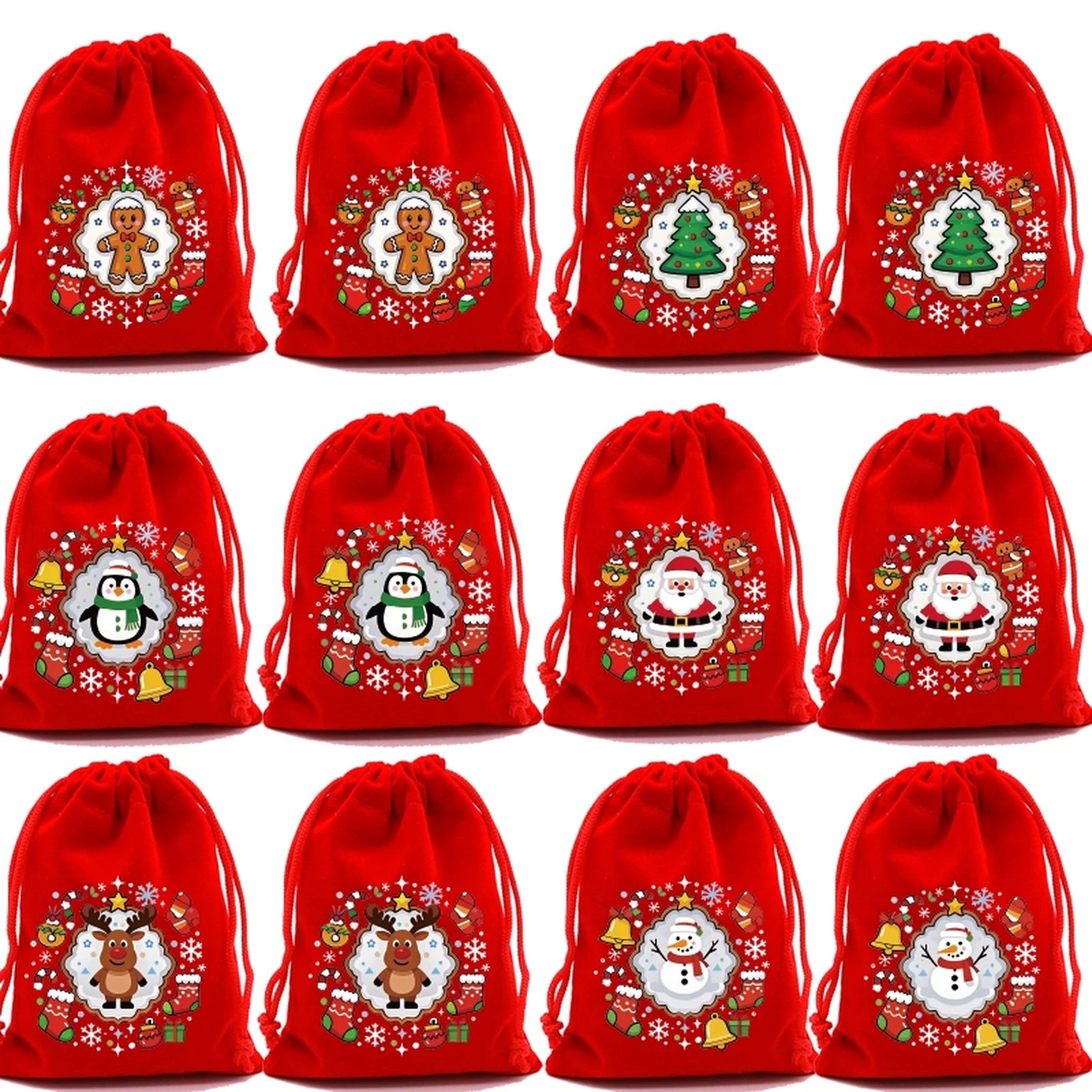 Drawstring Velvet Christmas Gift Pouches – sample variant