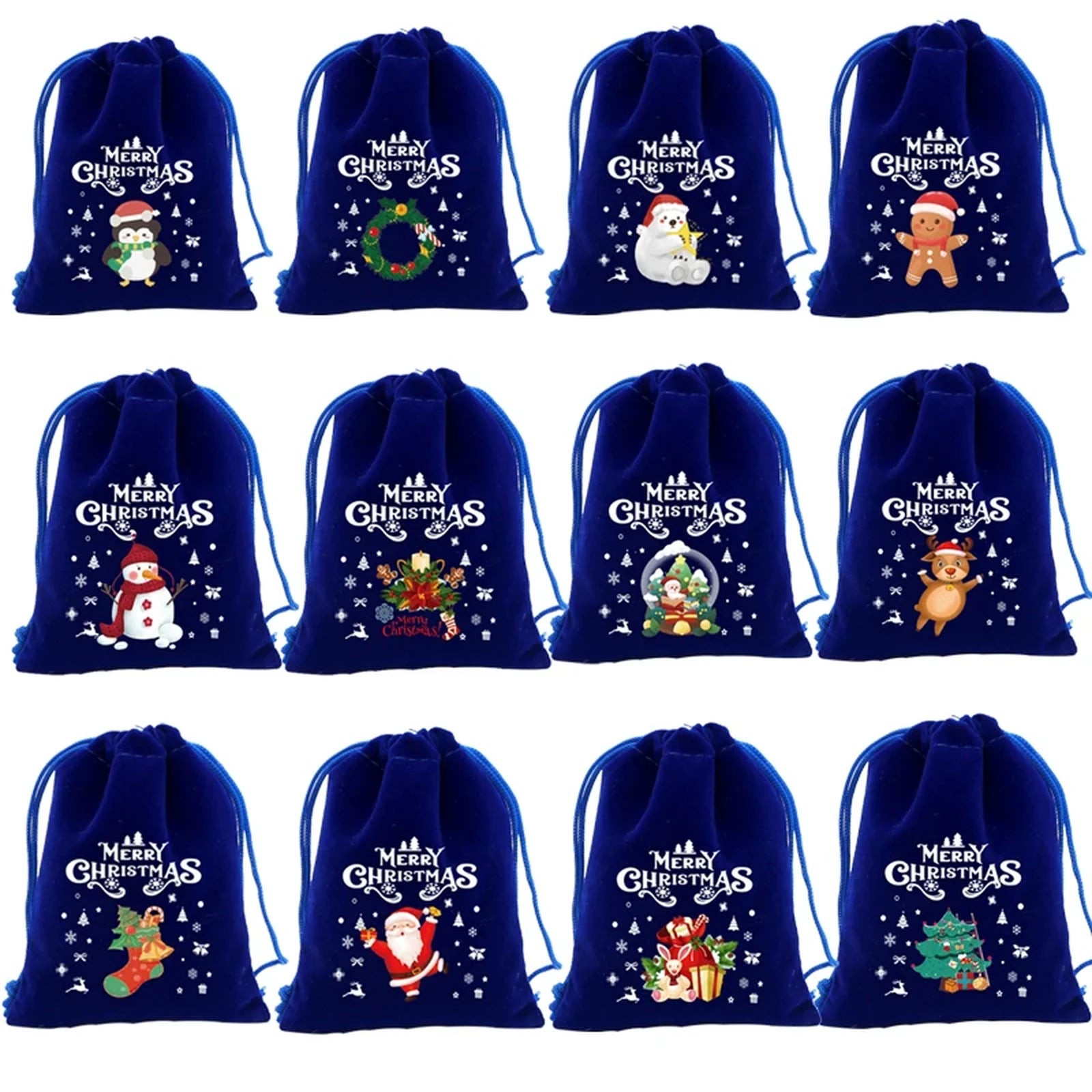 Drawstring Velvet Christmas Gift Pouches – sample variant