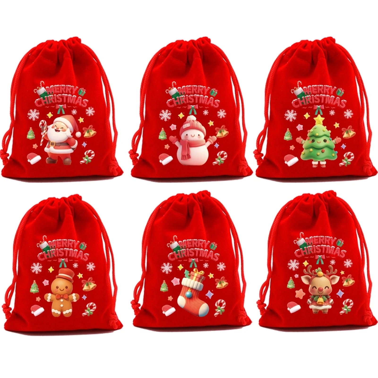 Drawstring Velvet Christmas Gift Pouches – sample variant