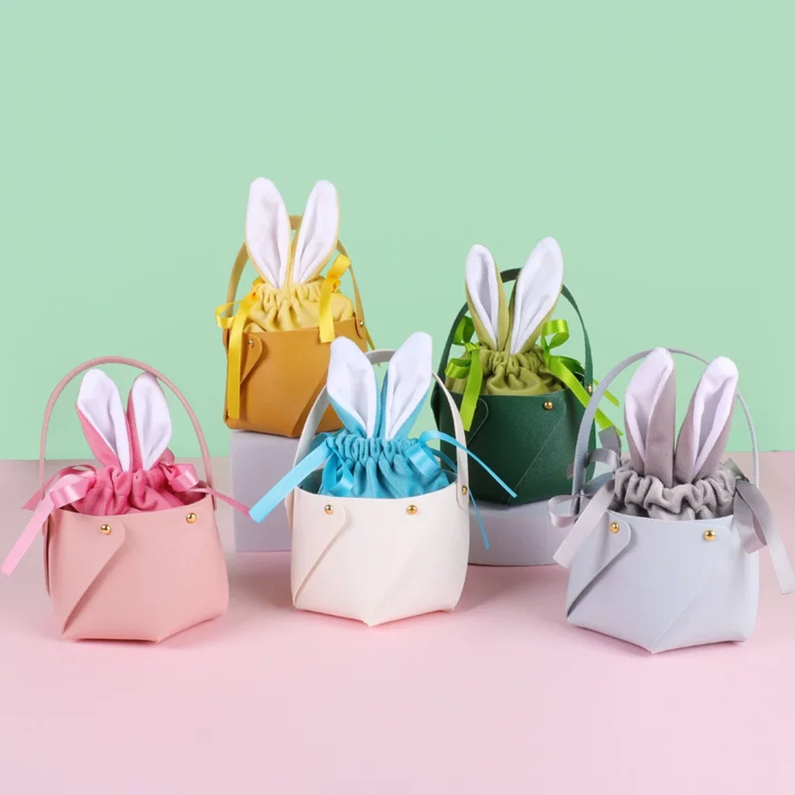 Rabbit-Ear Easter Gift Basket and Velvet Pouch Sets – gallery 02