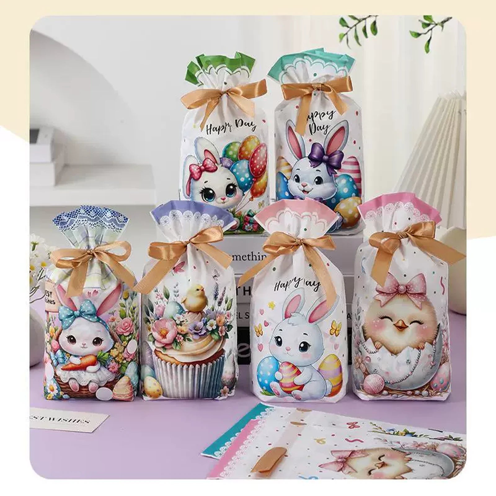 15 × 23 × 3 cm Plastic Easter Drawstring Gift Pouches – gallery 02