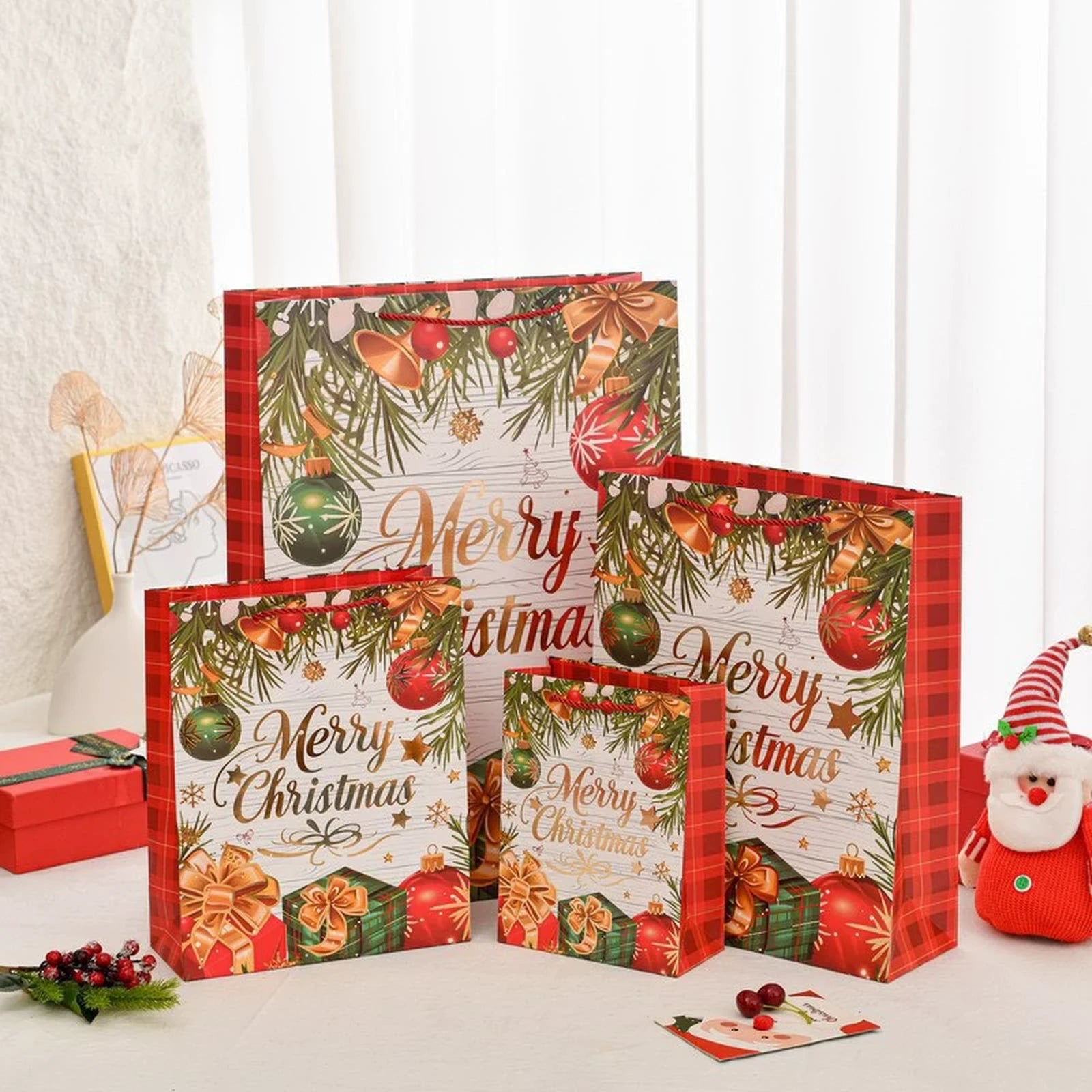 Extra-Large Christmas Paper Gift Bags with Rope Handles – product view 03