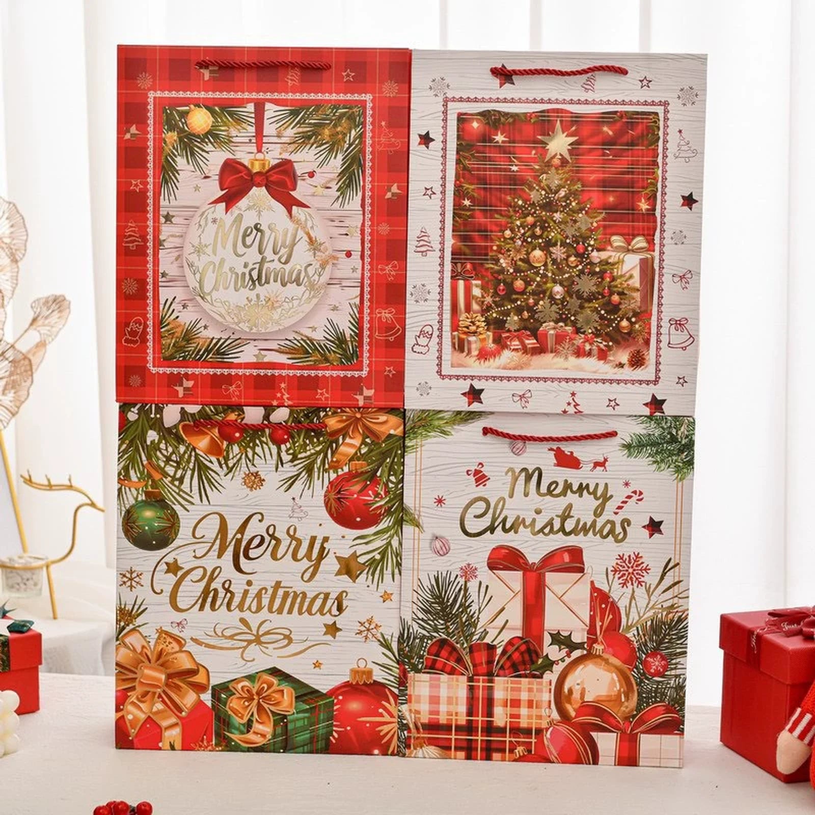 Extra-Large Christmas Paper Gift Bags with Rope Handles – option 11693663840