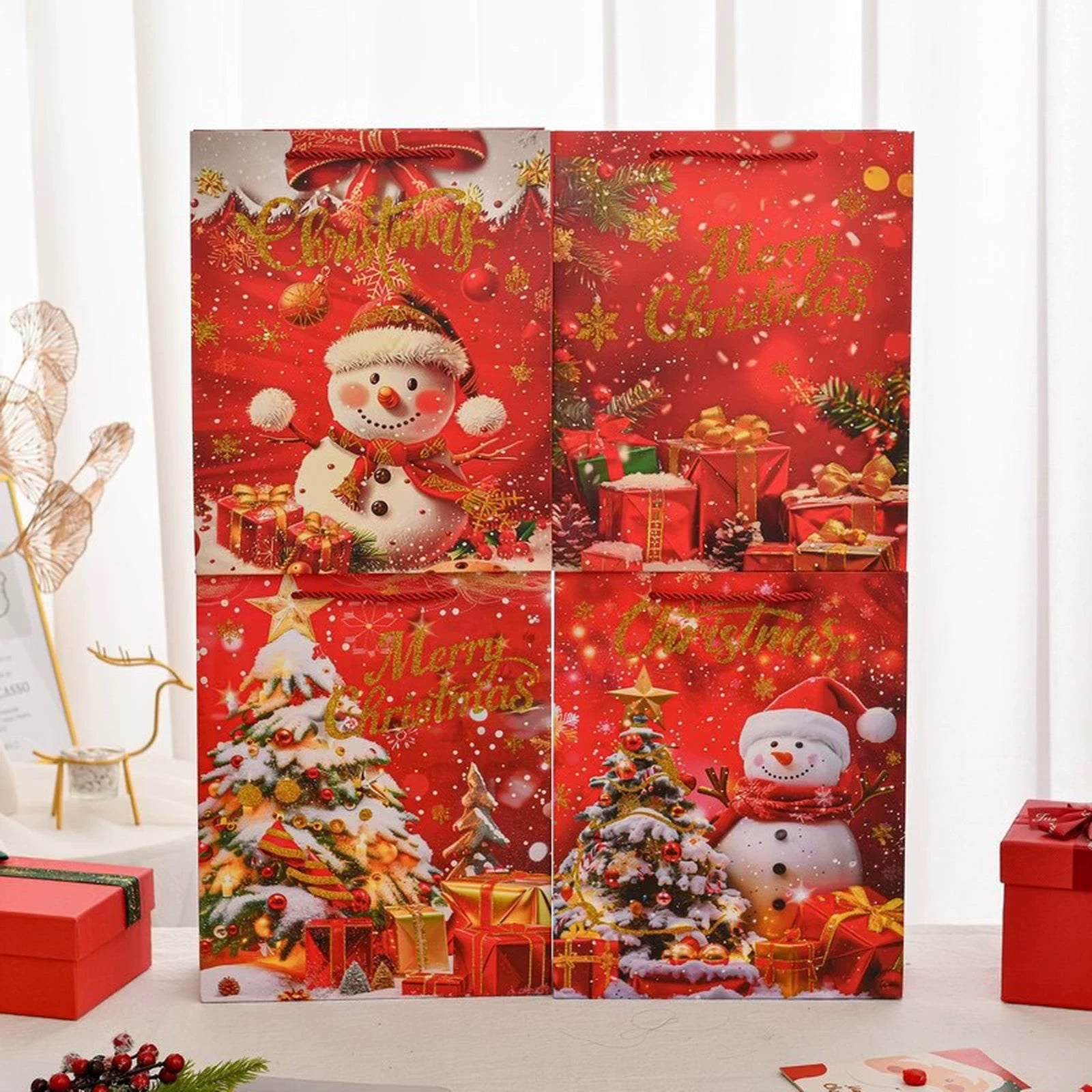 Extra-Large Christmas Paper Gift Bags with Rope Handles – option 12504458563
