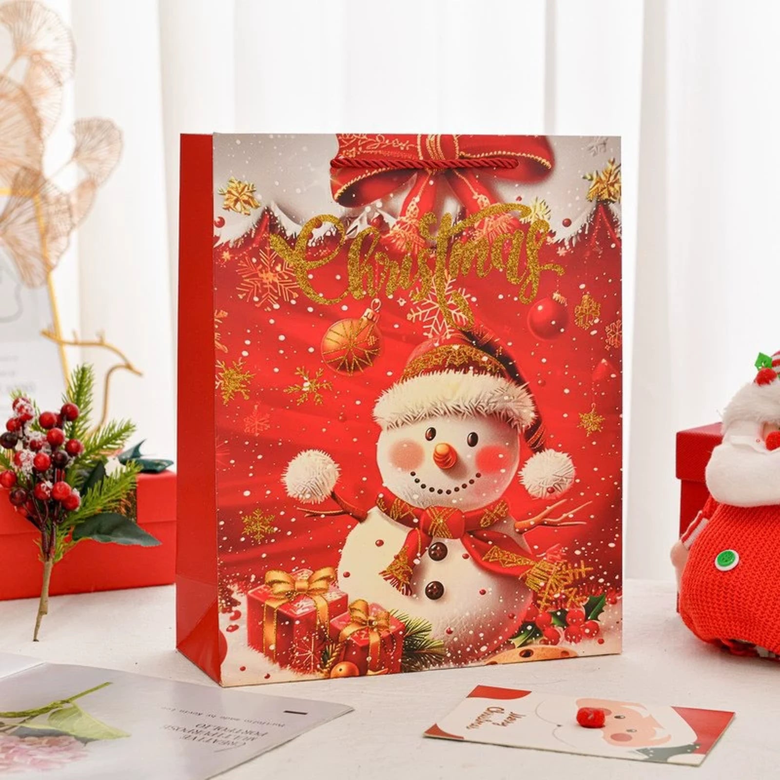 Extra-Large Christmas Paper Gift Bags with Rope Handles – option 1460750285