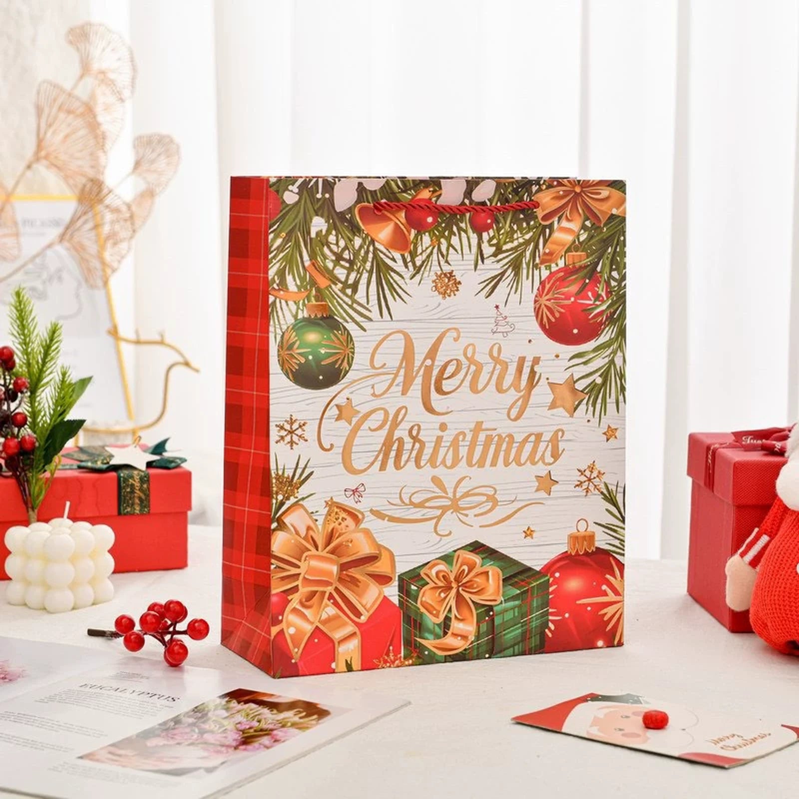 Extra-Large Christmas Paper Gift Bags with Rope Handles – option 1679543711