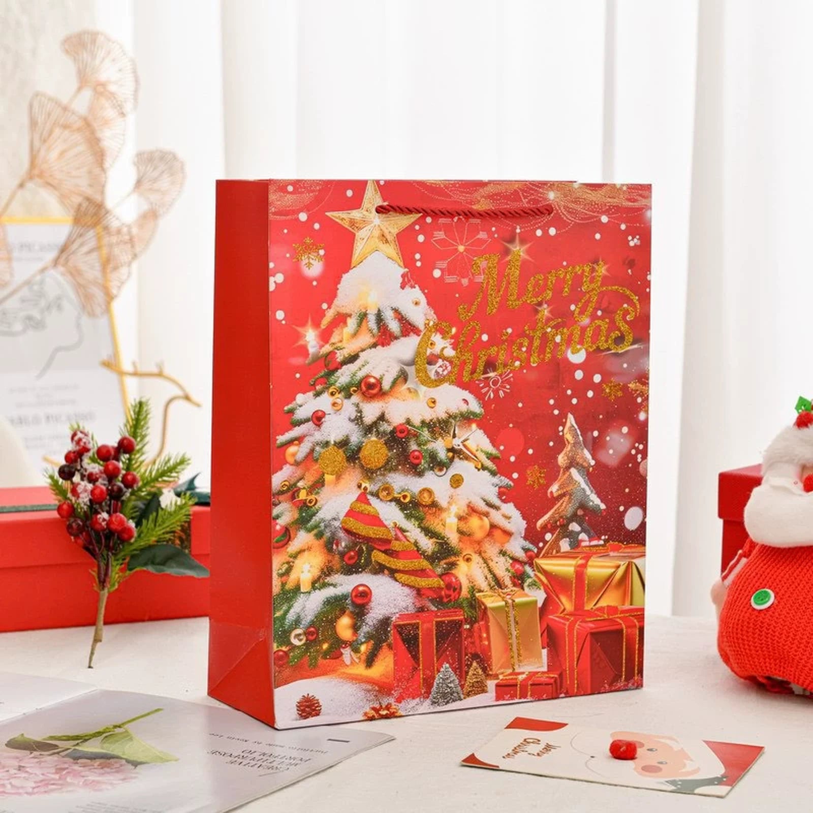 Extra-Large Christmas Paper Gift Bags with Rope Handles – option 1973740895