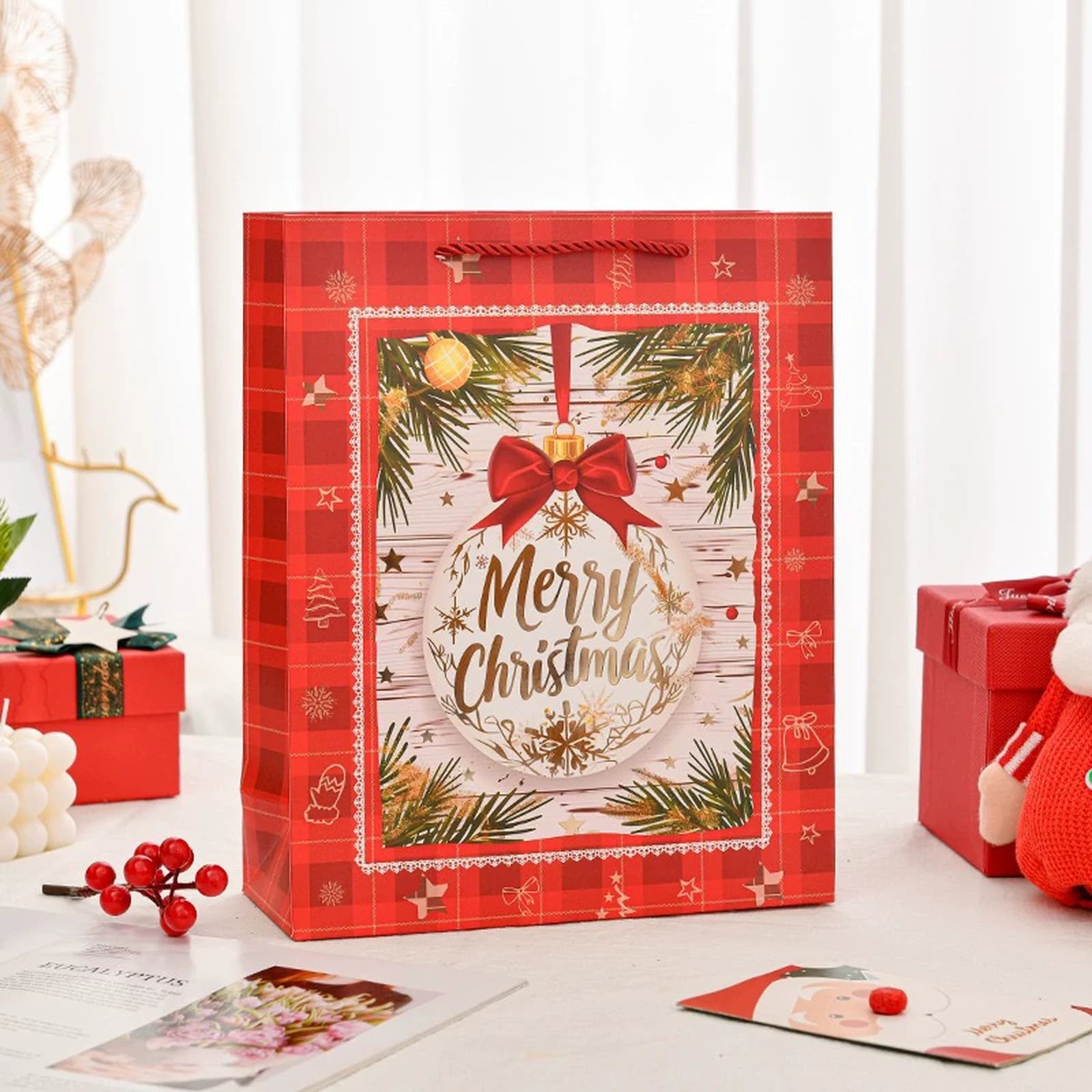 Extra-Large Christmas Paper Gift Bags with Rope Handles – option 38114653930
