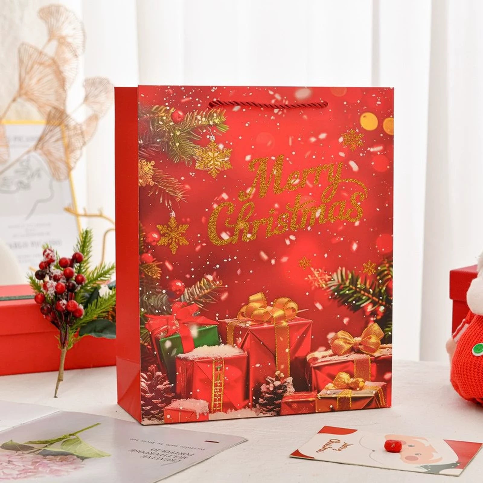 Extra-Large Christmas Paper Gift Bags with Rope Handles – option 38114653931