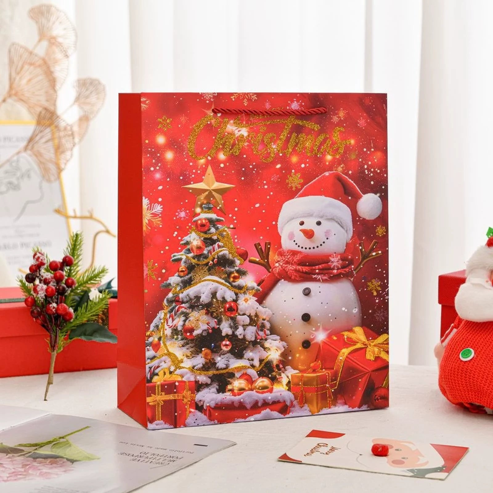 Extra-Large Christmas Paper Gift Bags with Rope Handles – option 38114653932