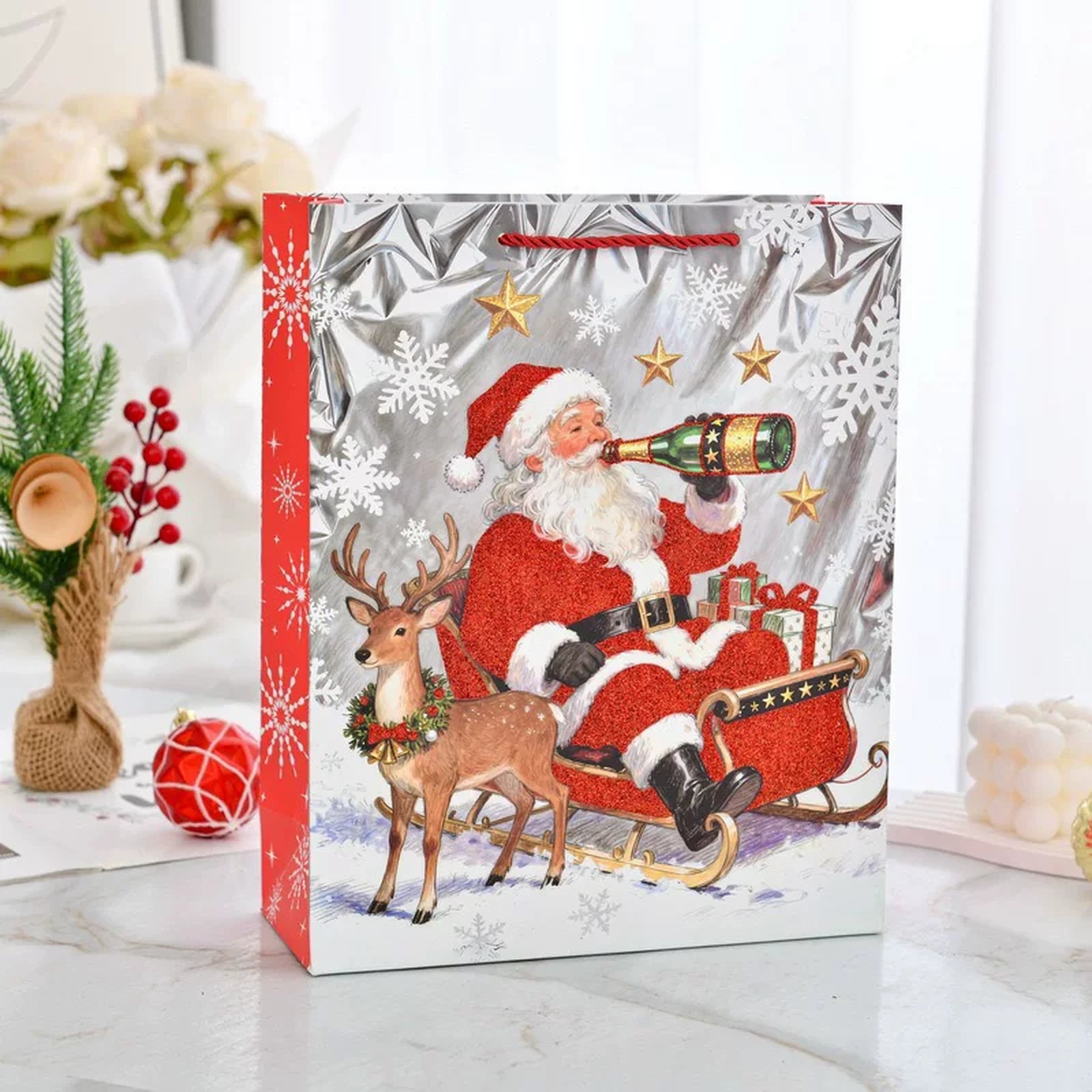 Extra-Large Christmas Paper Gift Bags with Rope Handles – option 44487843560