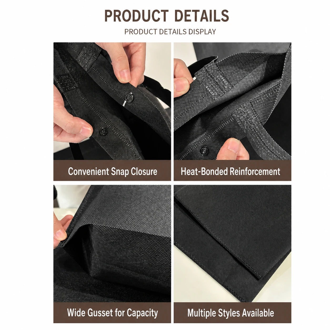 Extra-Large Printed Non-Woven Tote Bags product view 5