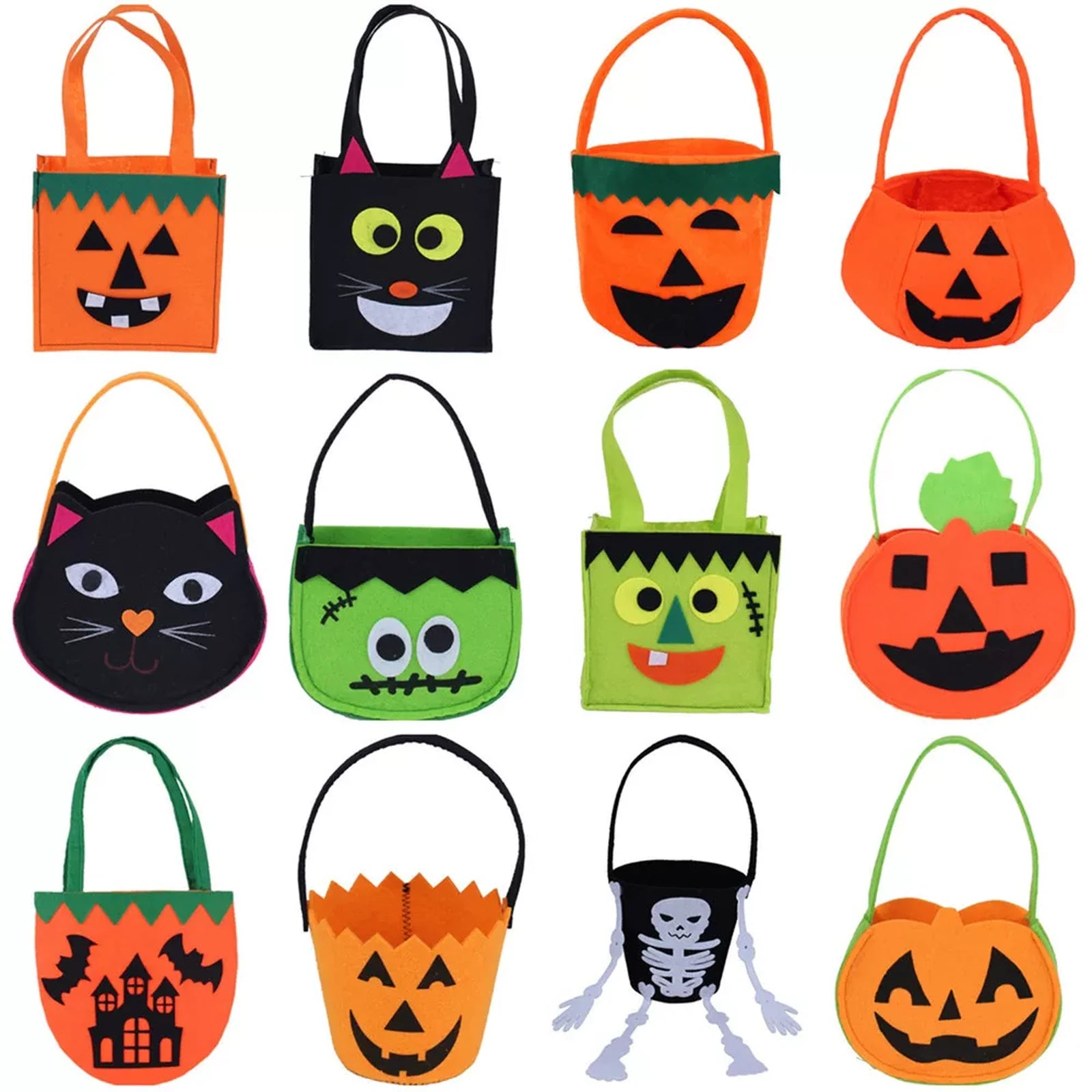 Halloween fabric carry bags in multiple shapes and designs