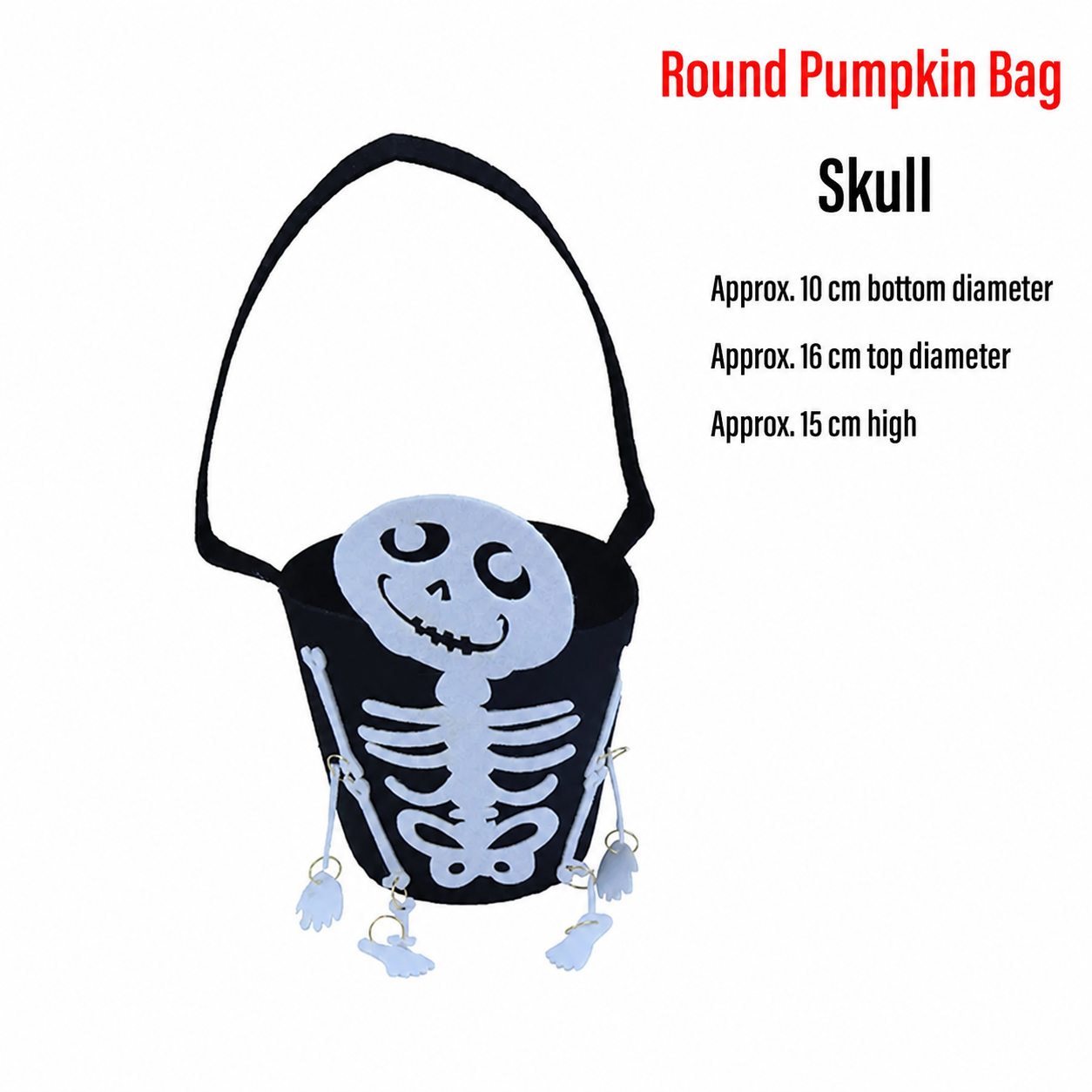 Fabric Pumpkin Halloween Trick-or-Treat Bags with Handles
