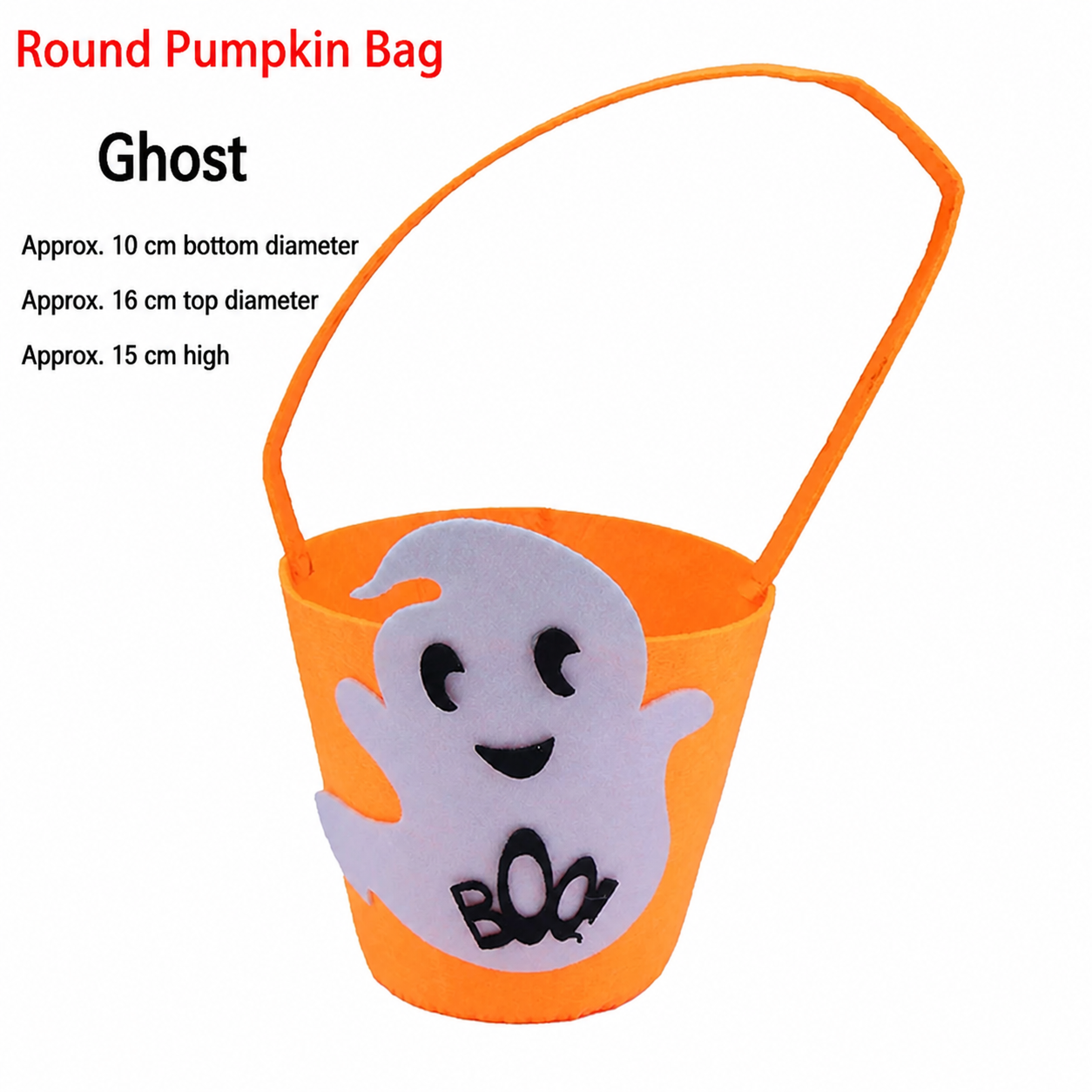 Fabric Pumpkin Halloween Trick-or-Treat Bags with Handles