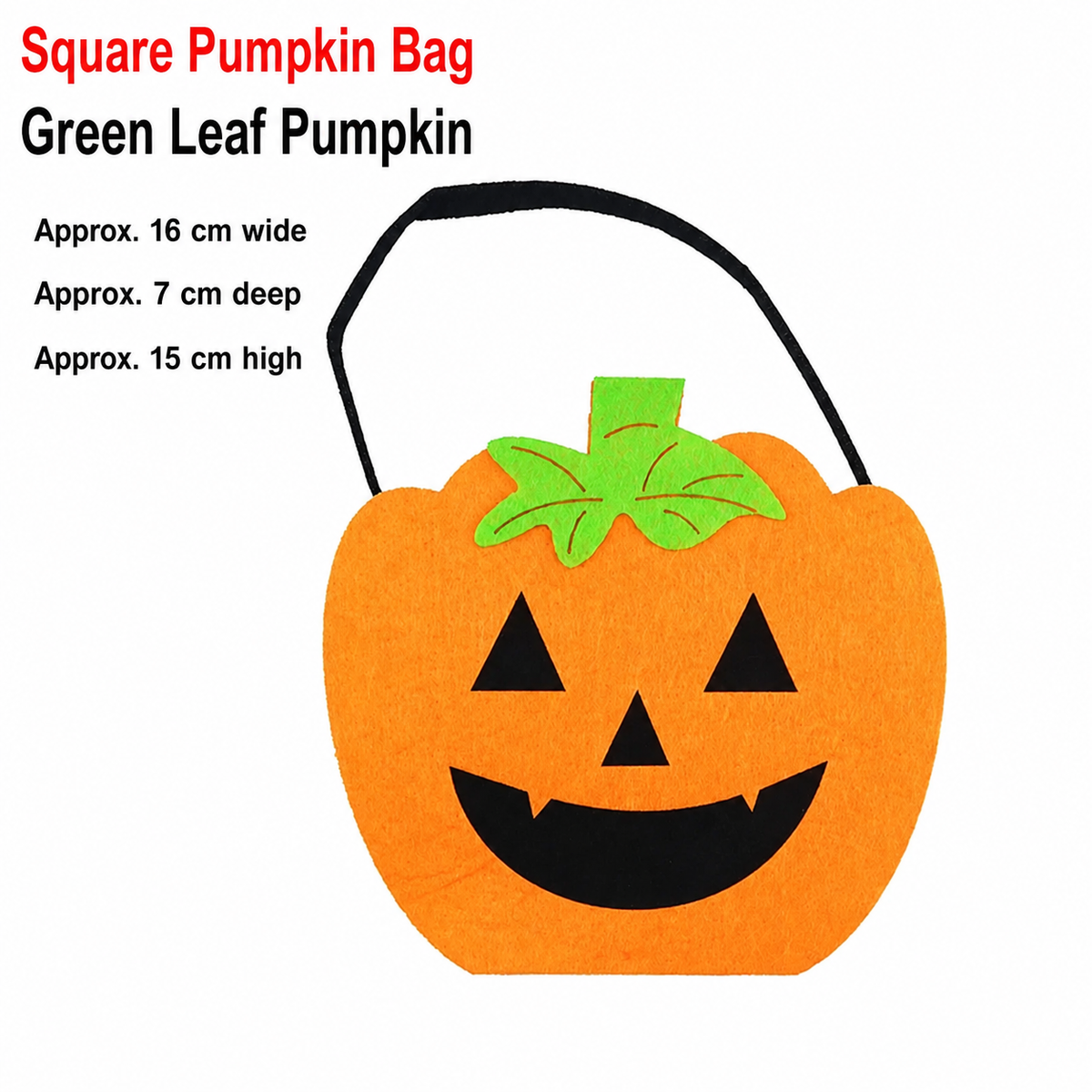 Fabric Pumpkin Halloween Trick-or-Treat Bags with Handles